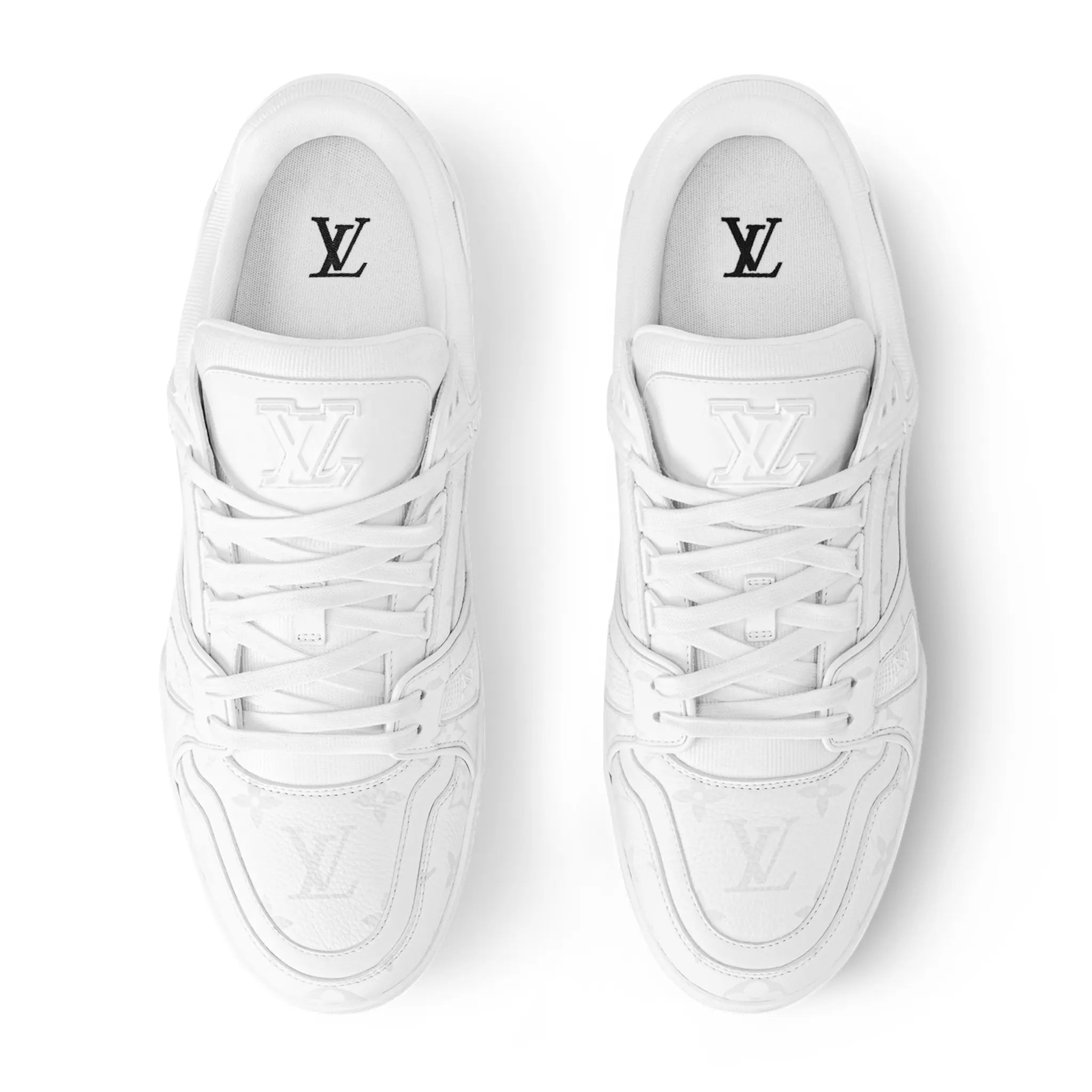 Top view of Louis Vuitton LV Trainer White Sneaker NVPROD5940114V