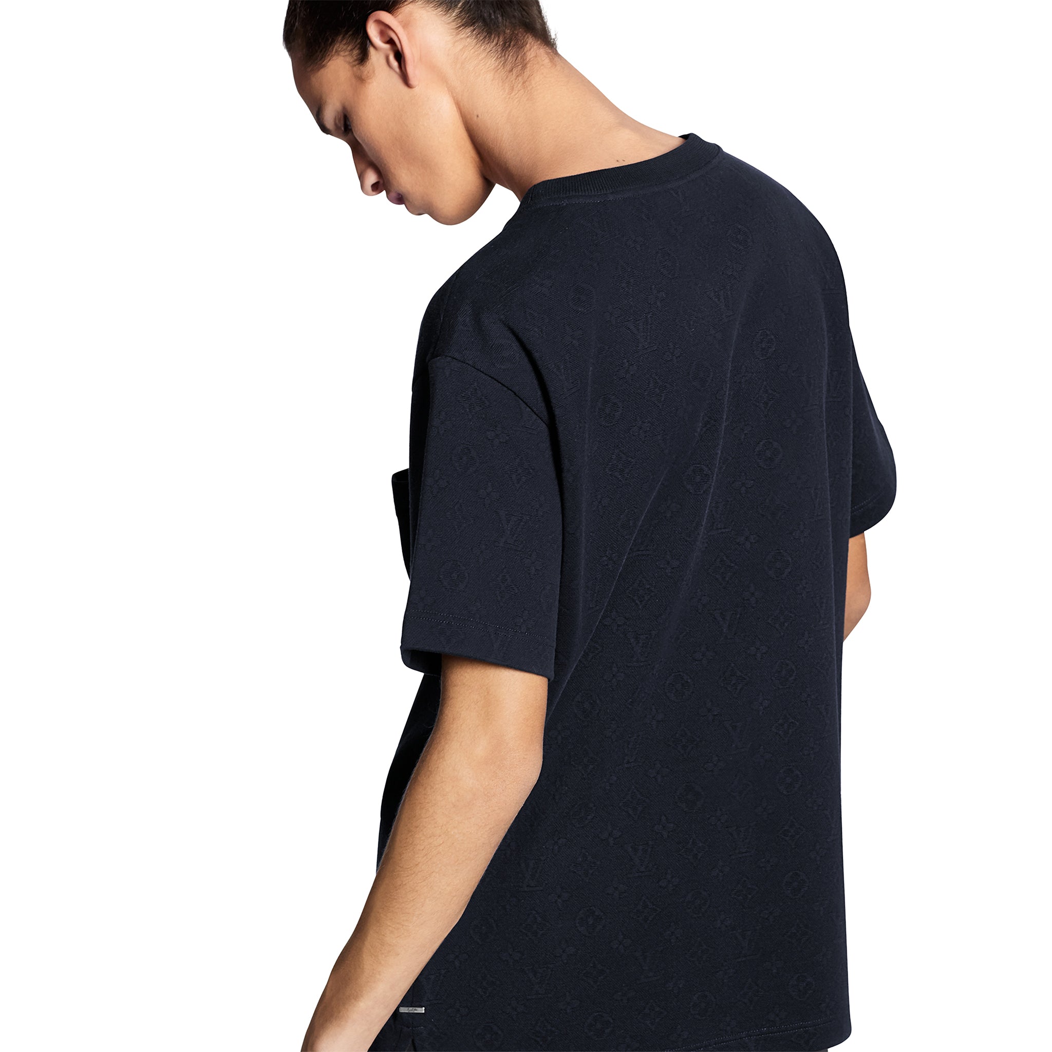 Louis Vuitton 23AW Cotton T-shirt M Men's Navy RM232Q 3D Pocket