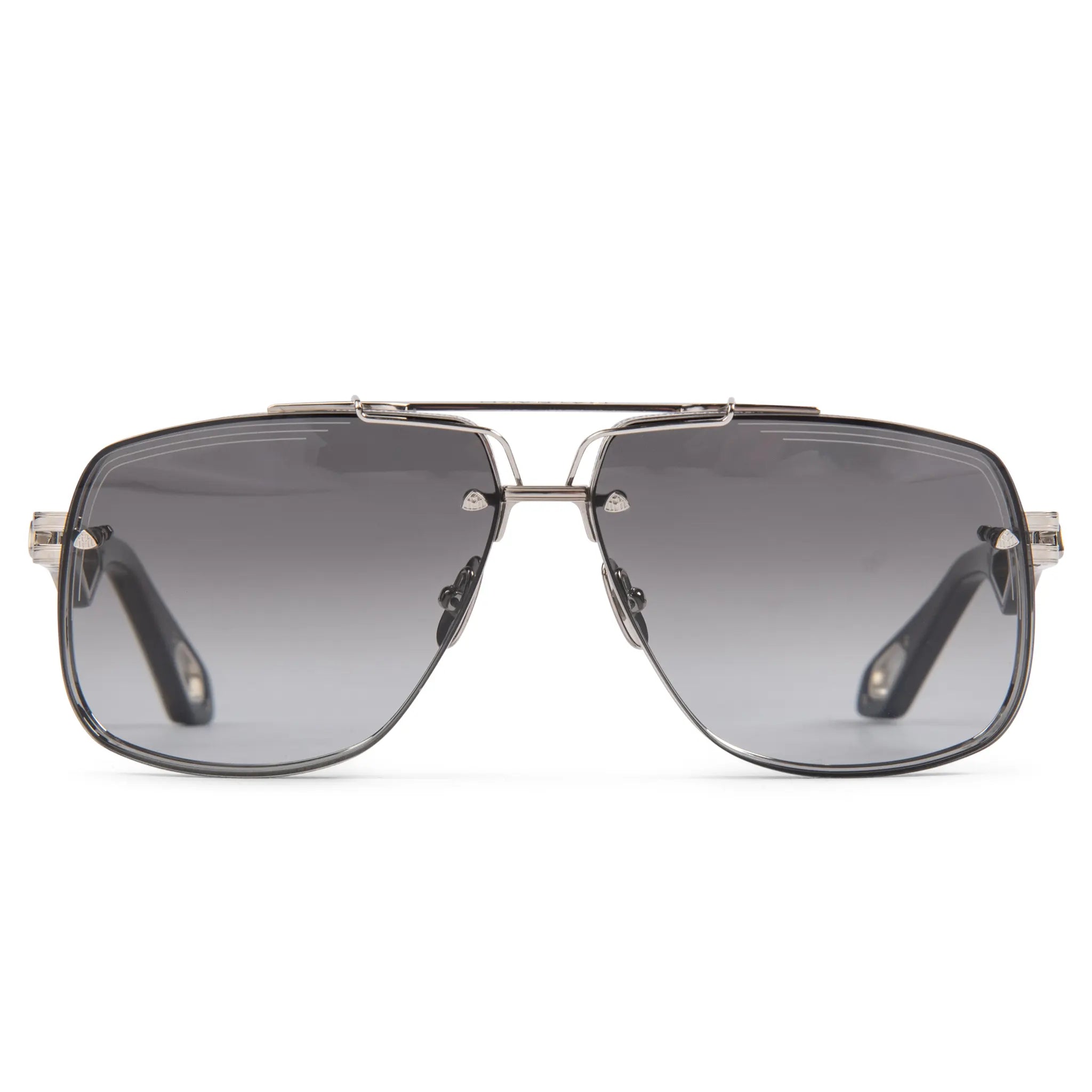 Front view of Maybach Eyewear The King II P-HT-Z63 Platinum Grey Gradient Sunglasses 