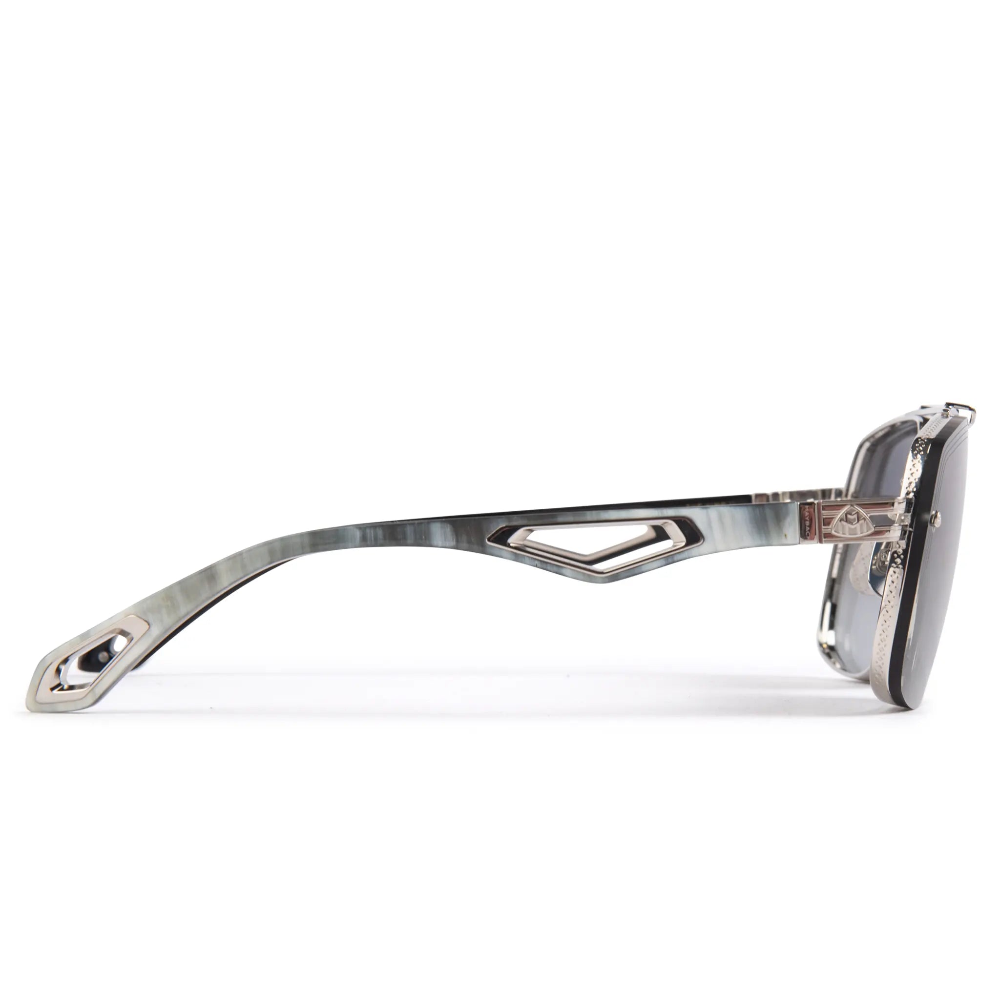 Side view of Maybach Eyewear The King II P-HT-Z63 Platinum Grey Gradient Sunglasses 