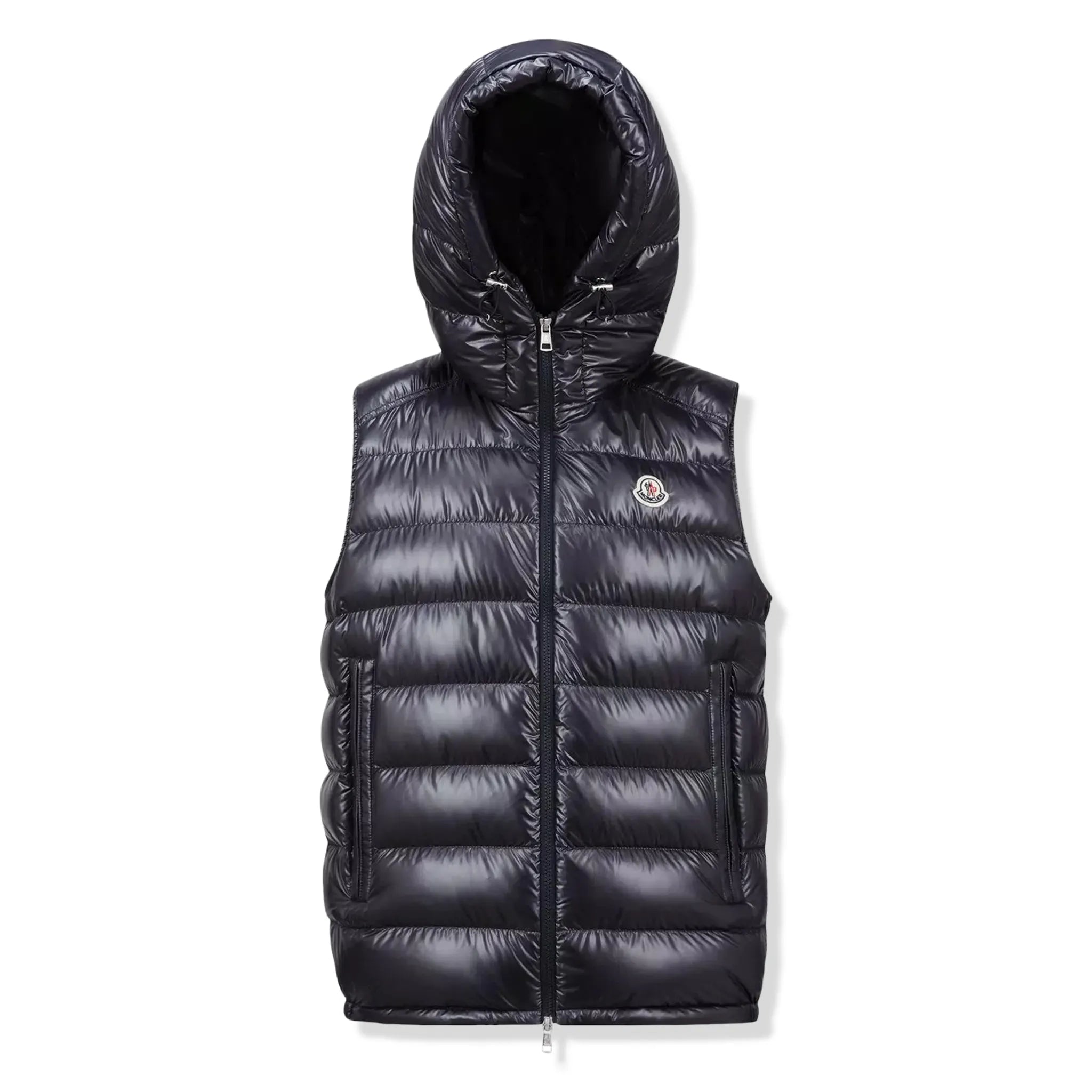 Front view of Moncler Barant Down Navy Gilet J20911A00062597EX779