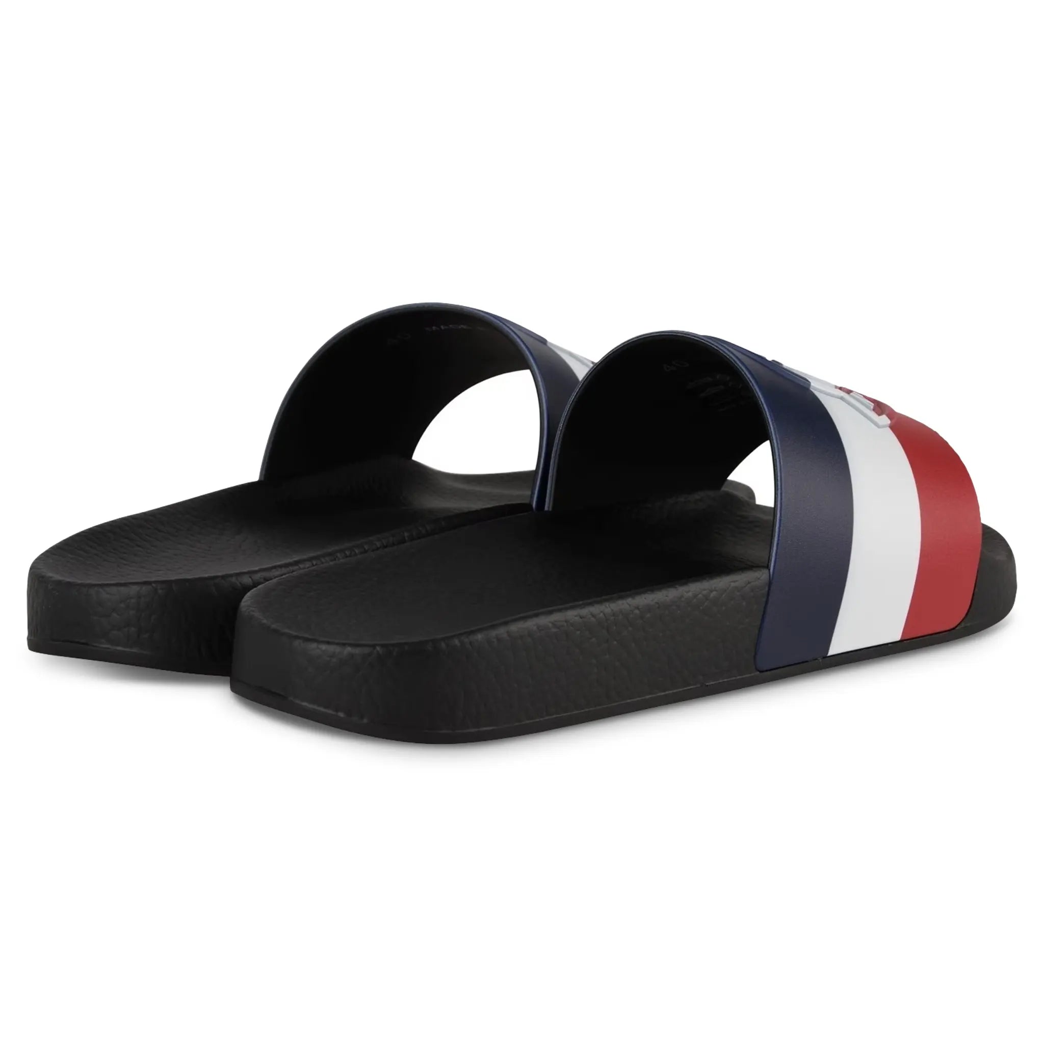 Back view of Moncler Basile Black Sliders J109A4C0003001A49998