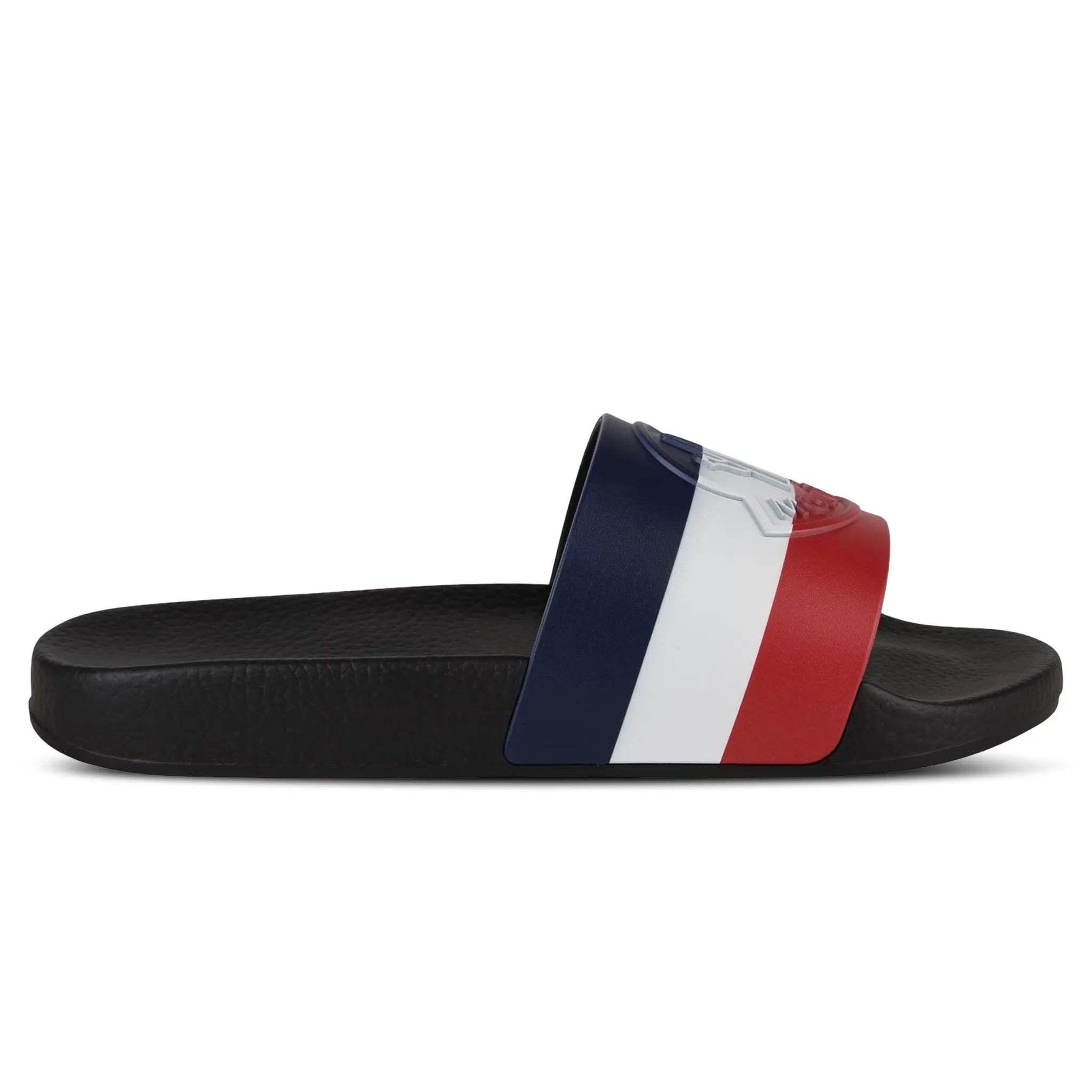 Side view of Moncler Basile Black Sliders J109A4C0003001A49998