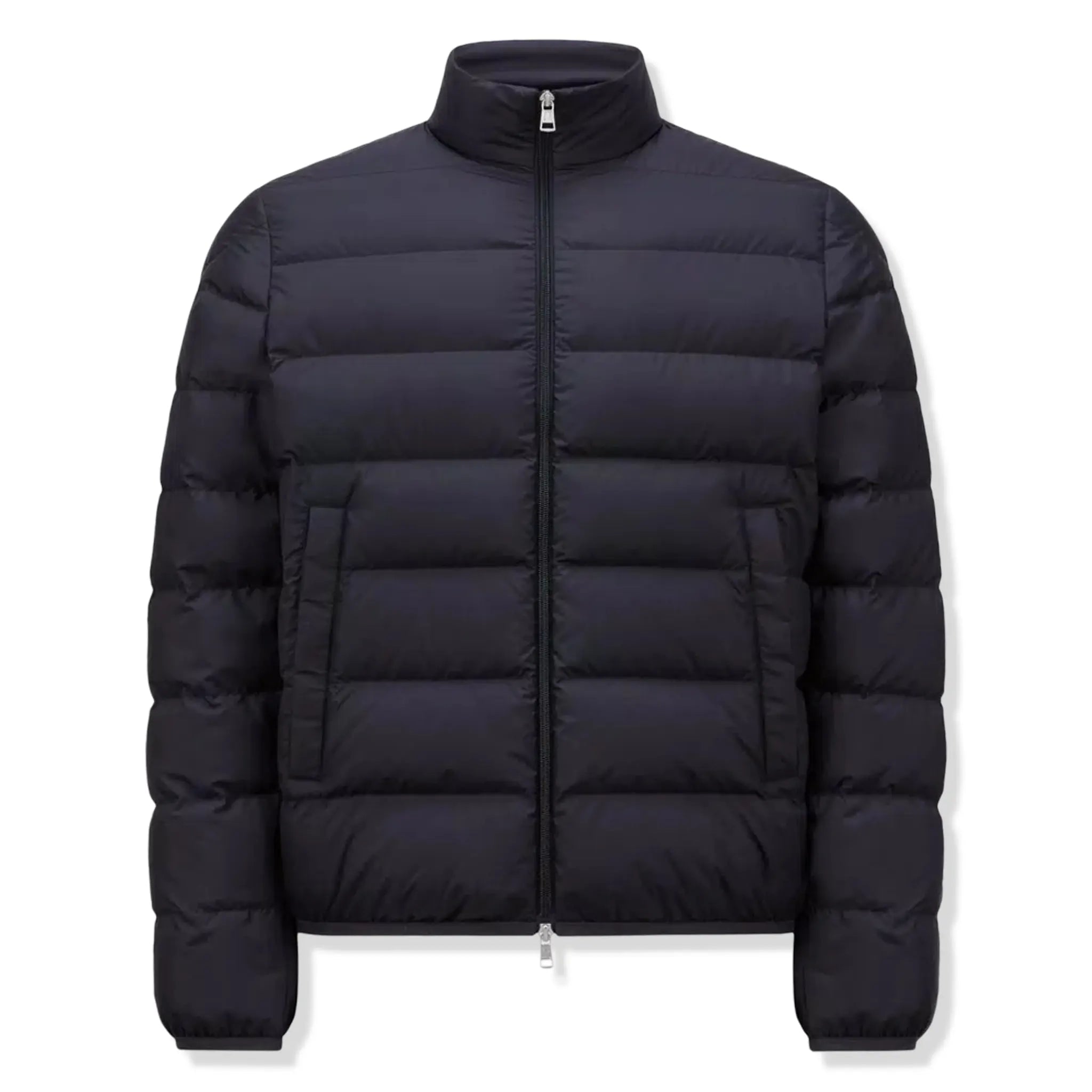 Front view of Moncler Baudinet Navy Short Down Jacket J20911A0007754A81778