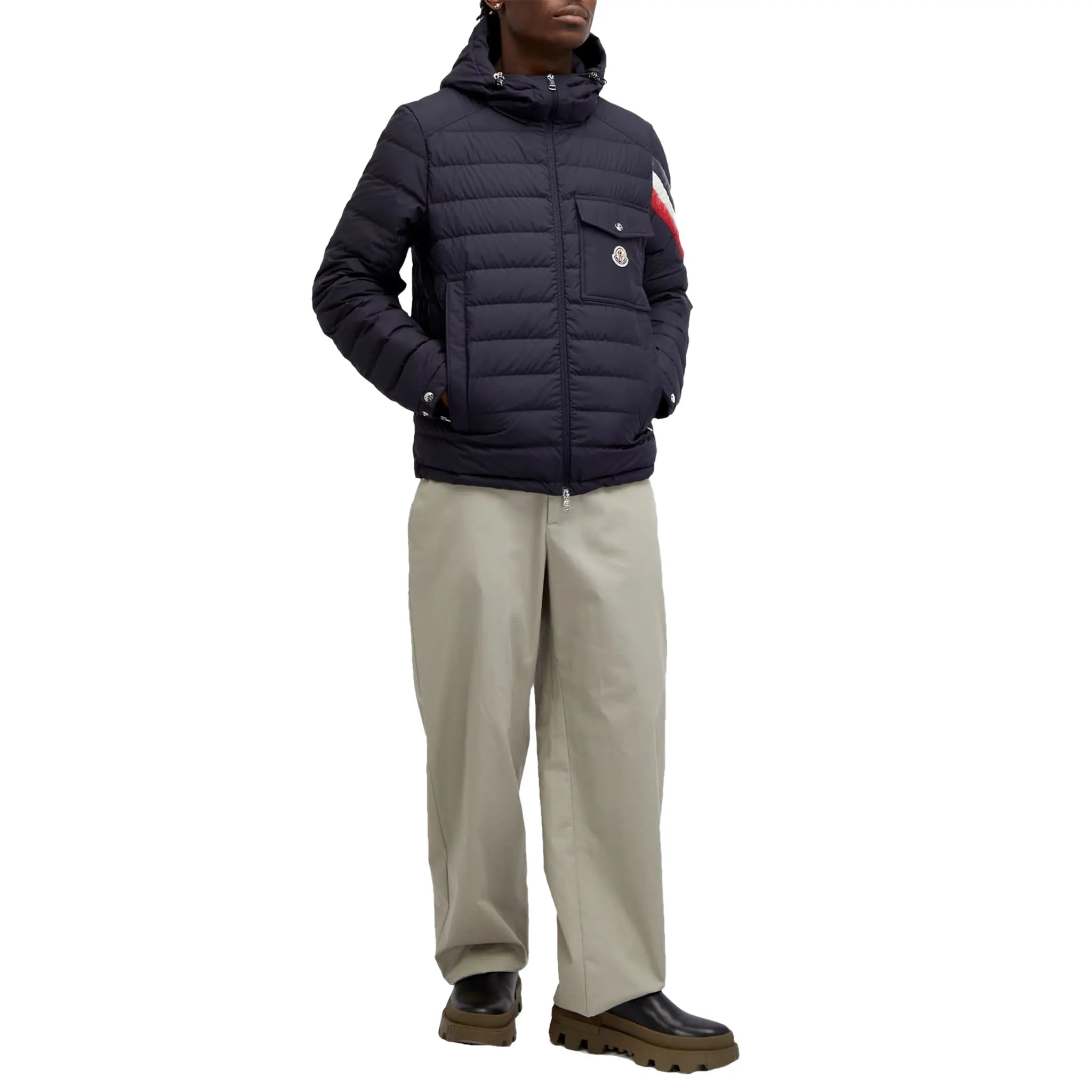 Model view of Moncler Berard Navy Jacket J10911A0001254A81