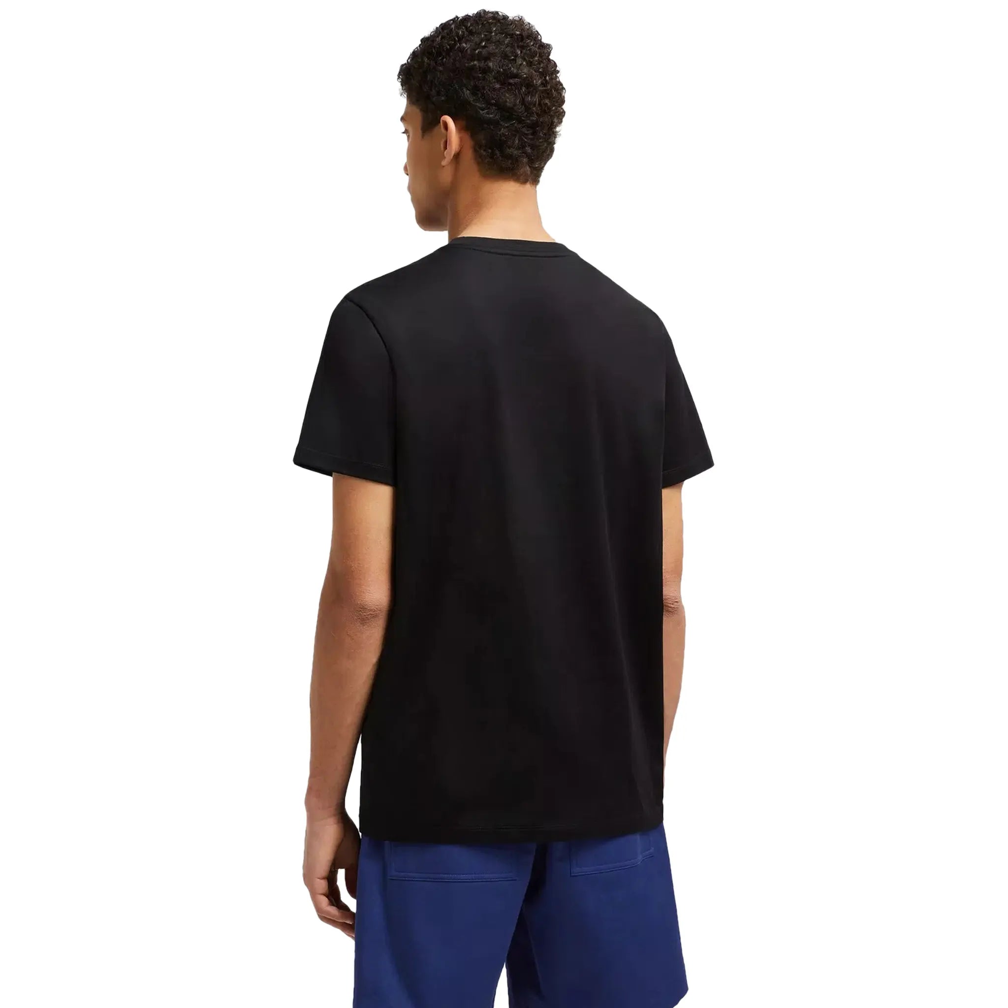 Front view of Moncler Double Bell Logo Black T Shirt J10918C000588390Y999