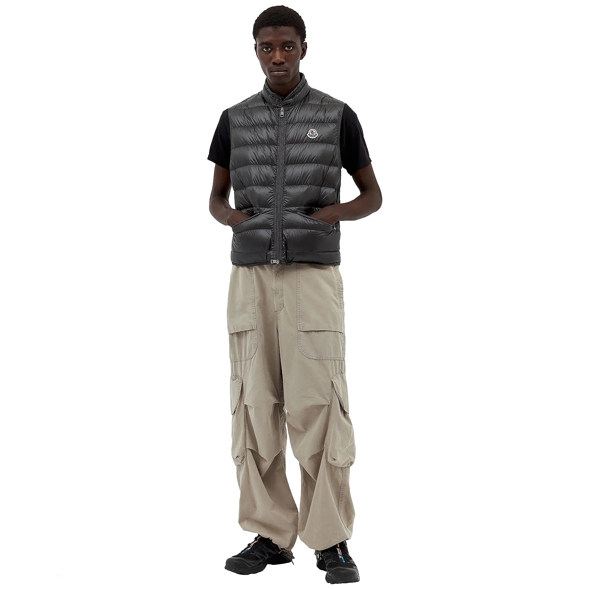 Model view of Moncler Gui Grey Gilet 1A1070053029