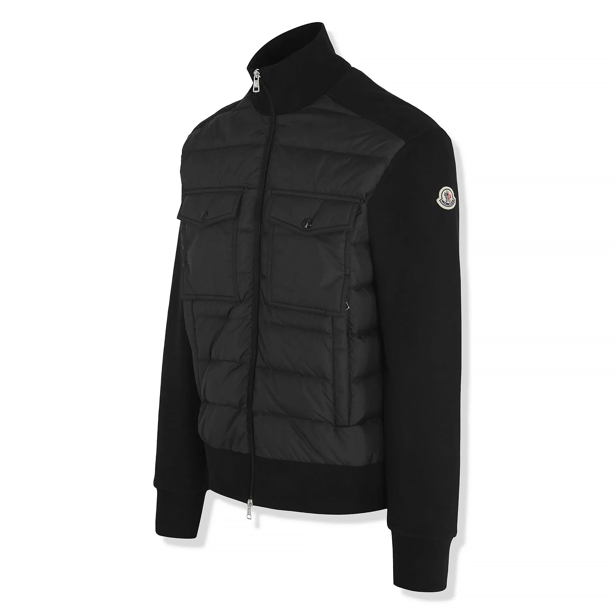 Side view of Moncler Hybrid Black Zip Jacket