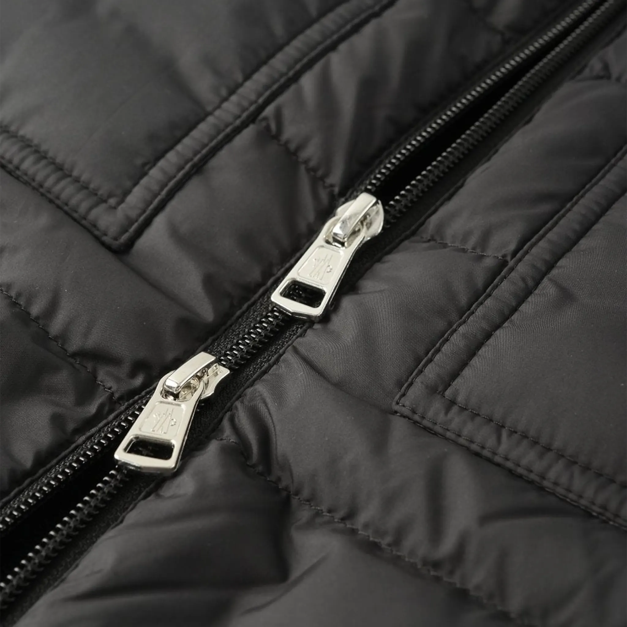 Zip view of Moncler Hybrid Black Zip Jacket