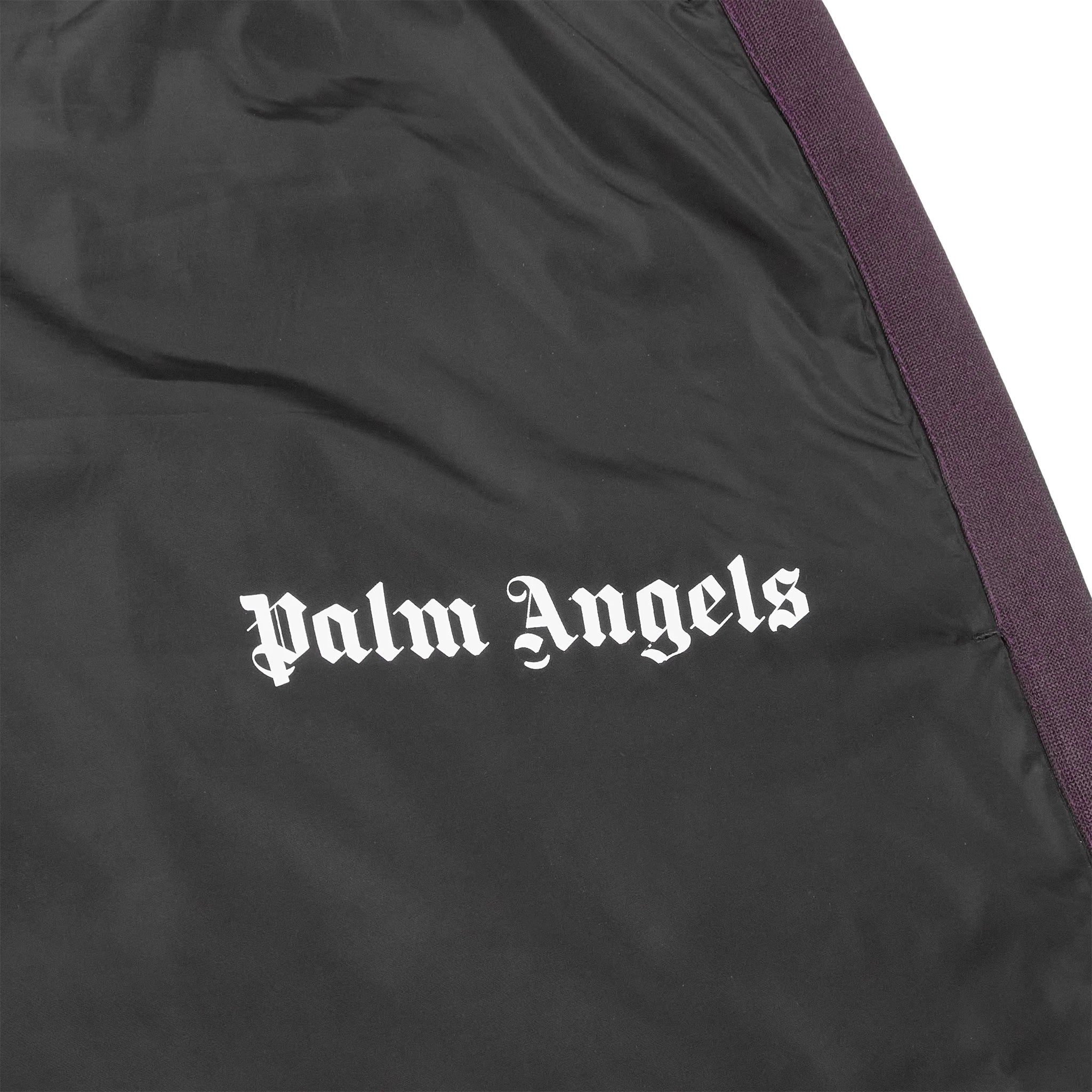 Logo view of Moncler x Palm Angels Striped Nylon Black Track Pants