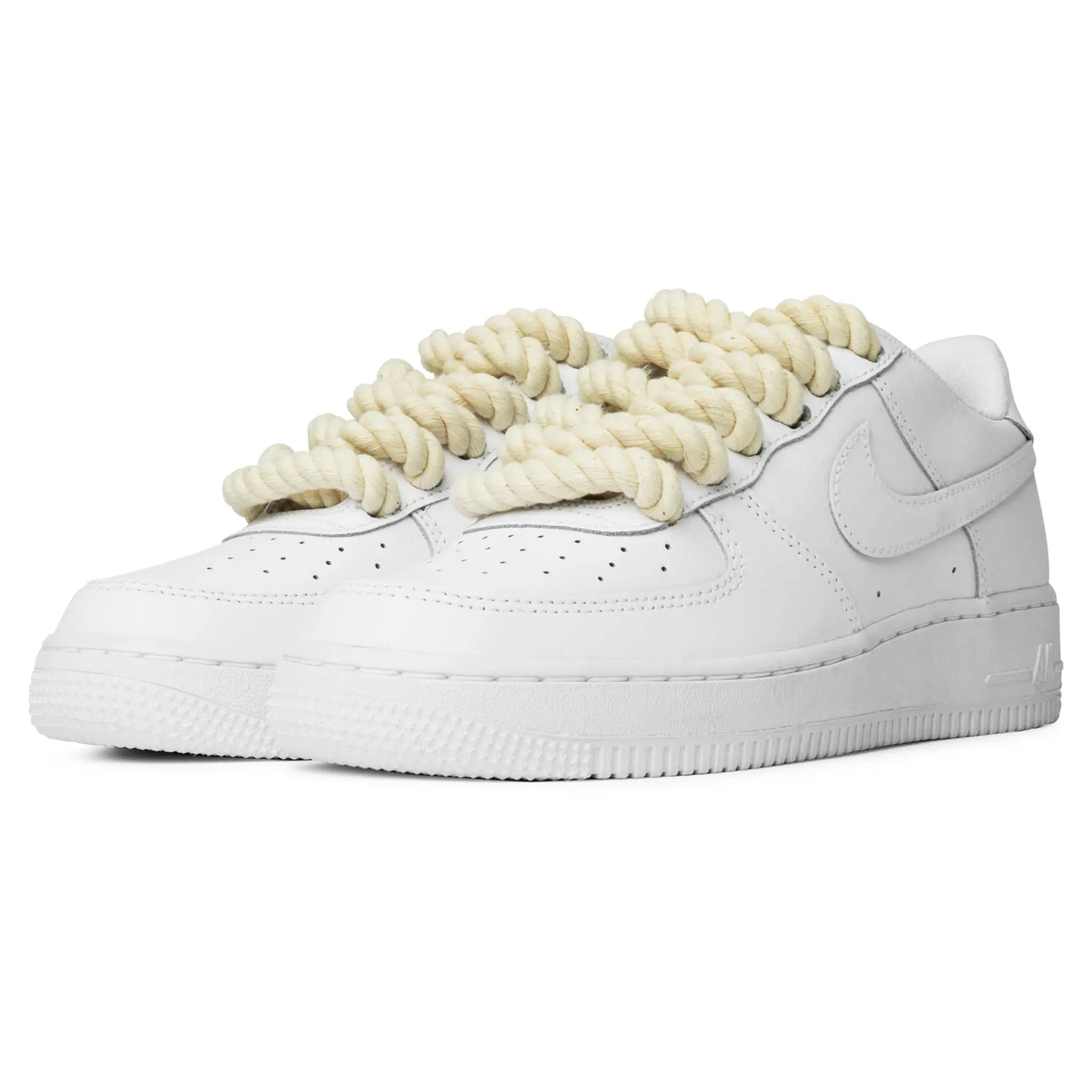 Front side view of Nike Air Force 1 Low Rope Lace White 