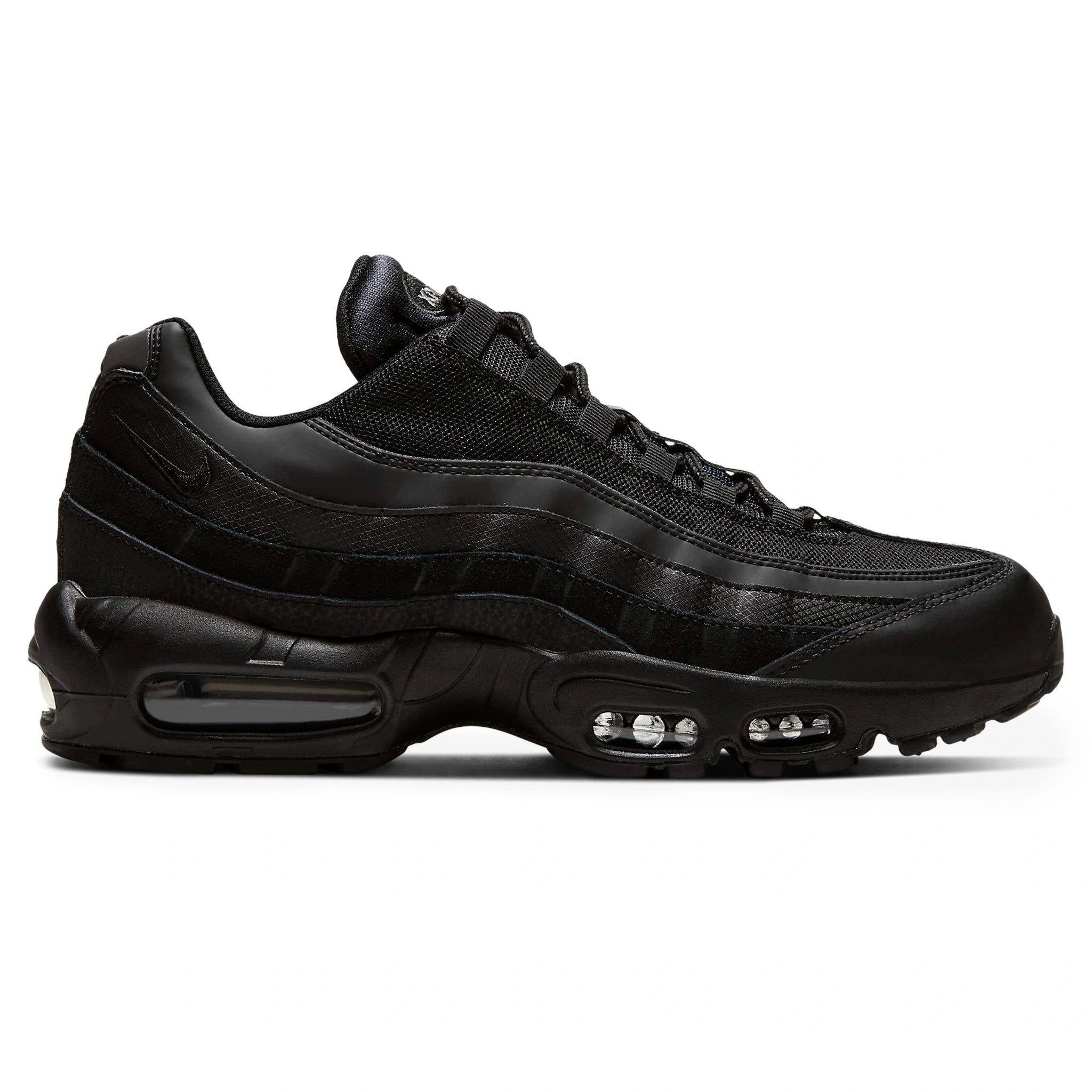 Side view of Nike Air Max 95 Essential Triple Black CI3705-001