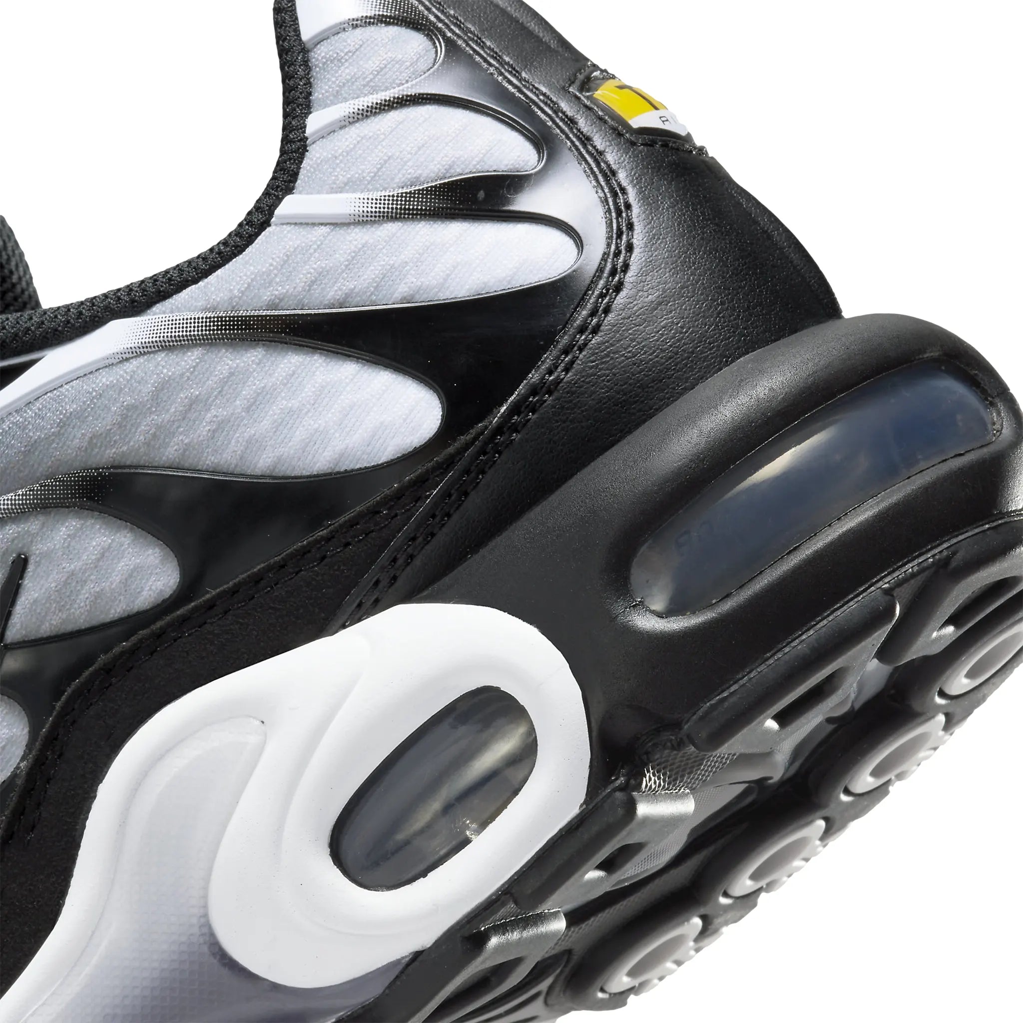 Detail view of Nike Air Max Plus Black Metallic Silver DM0032-003