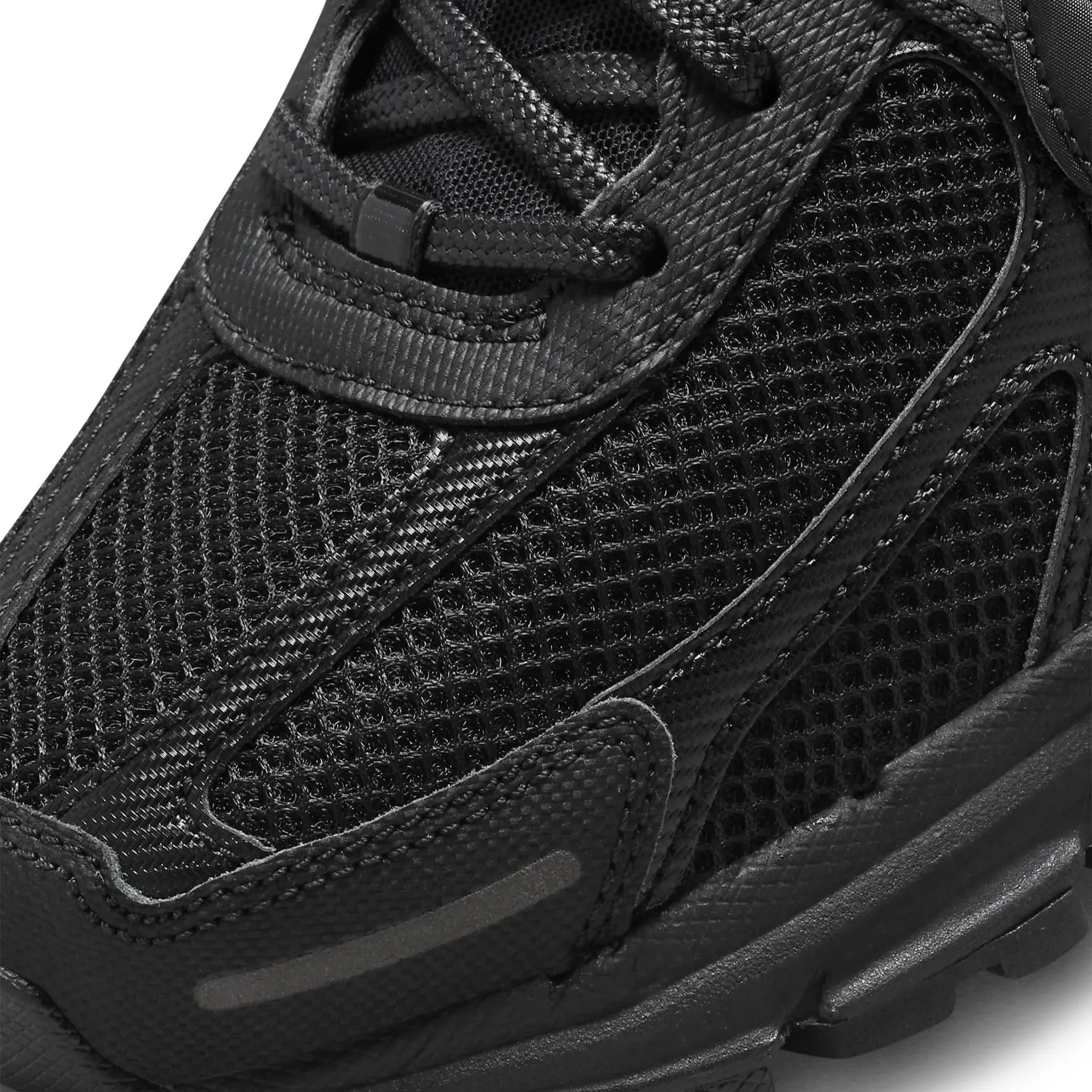 Toe box view of Nike Air Zoom Vomero 5 Triple Black BV1358-003