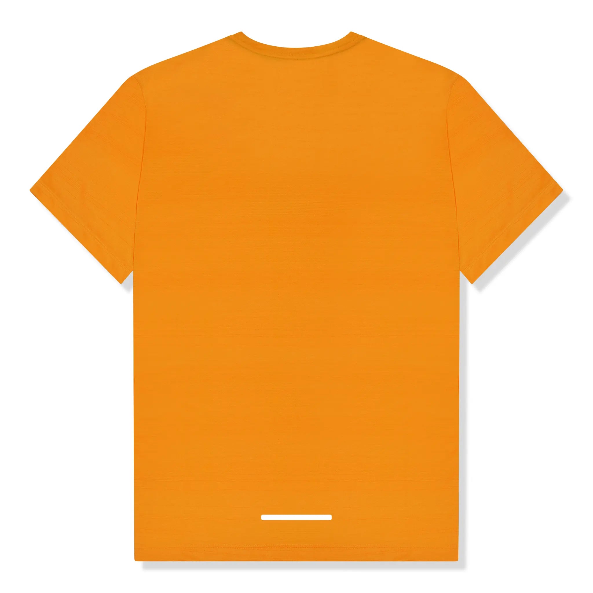 Back view of Nike Dri-fit 1.0 Laser Orange Miler Running T Shirt FZ4782-819