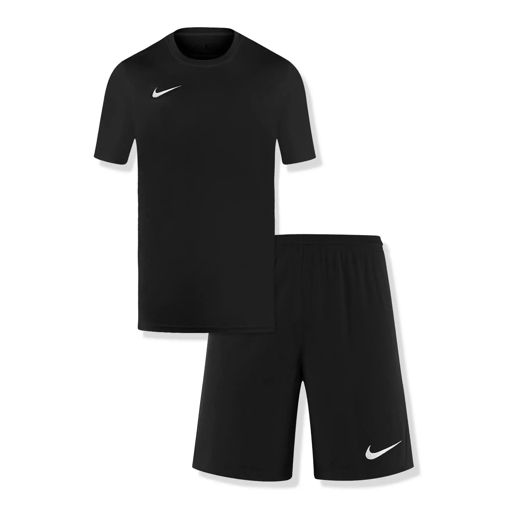 Front view of Nike Dri-FIT Park III Black T-Shirt & Shorts BV6708-010