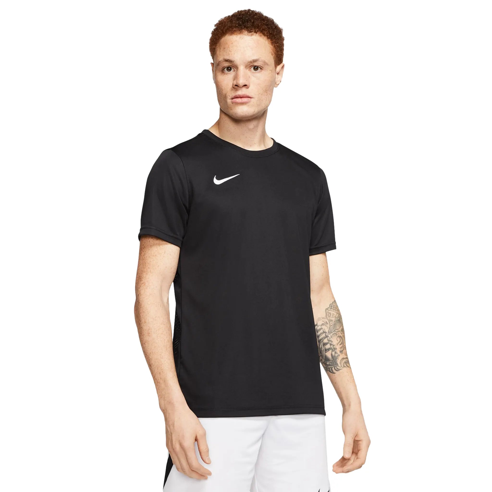 Front view of Nike Dri-FIT Park III Black T-Shirt & Shorts BV6708-010