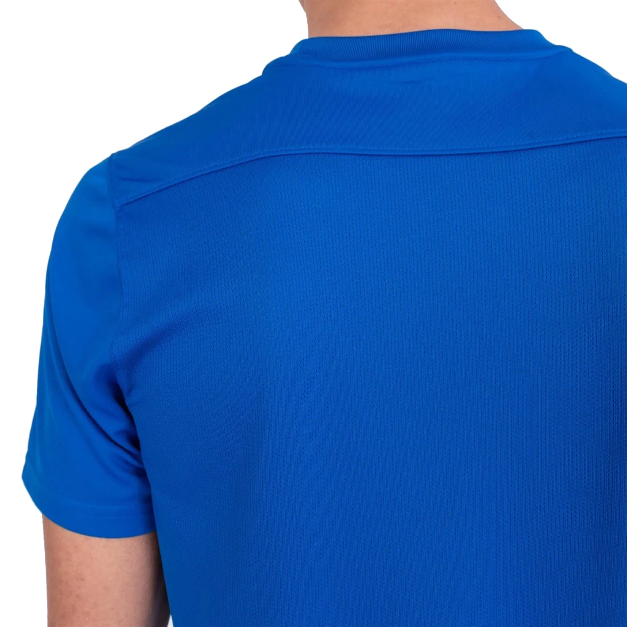 Model back detail view of Nike Dri-FIT Park III Royal Blue White T-Shirts & Shorts BV6708-463