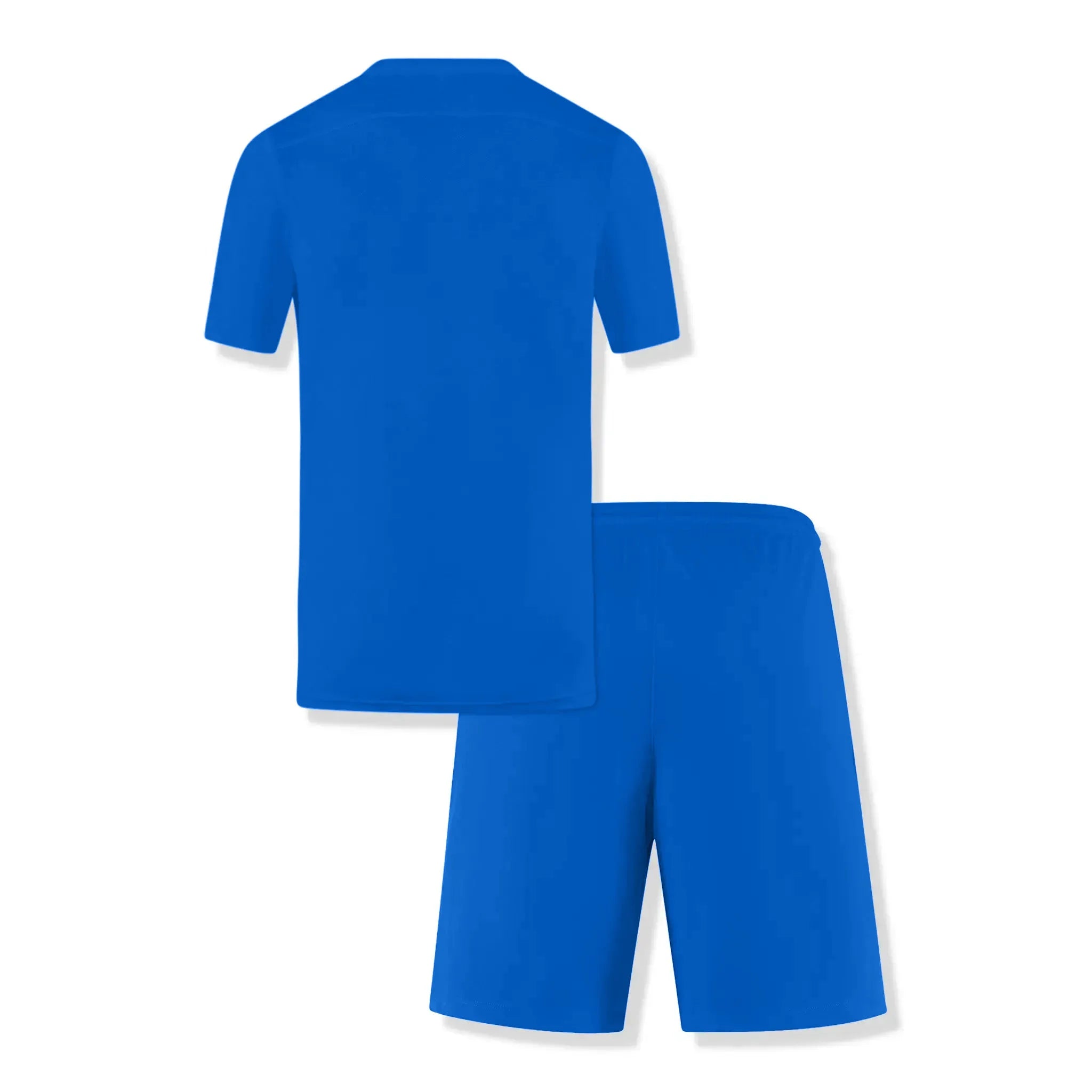 Back view of Nike Dri-FIT Park III Royal Blue White T Shirt & Shorts