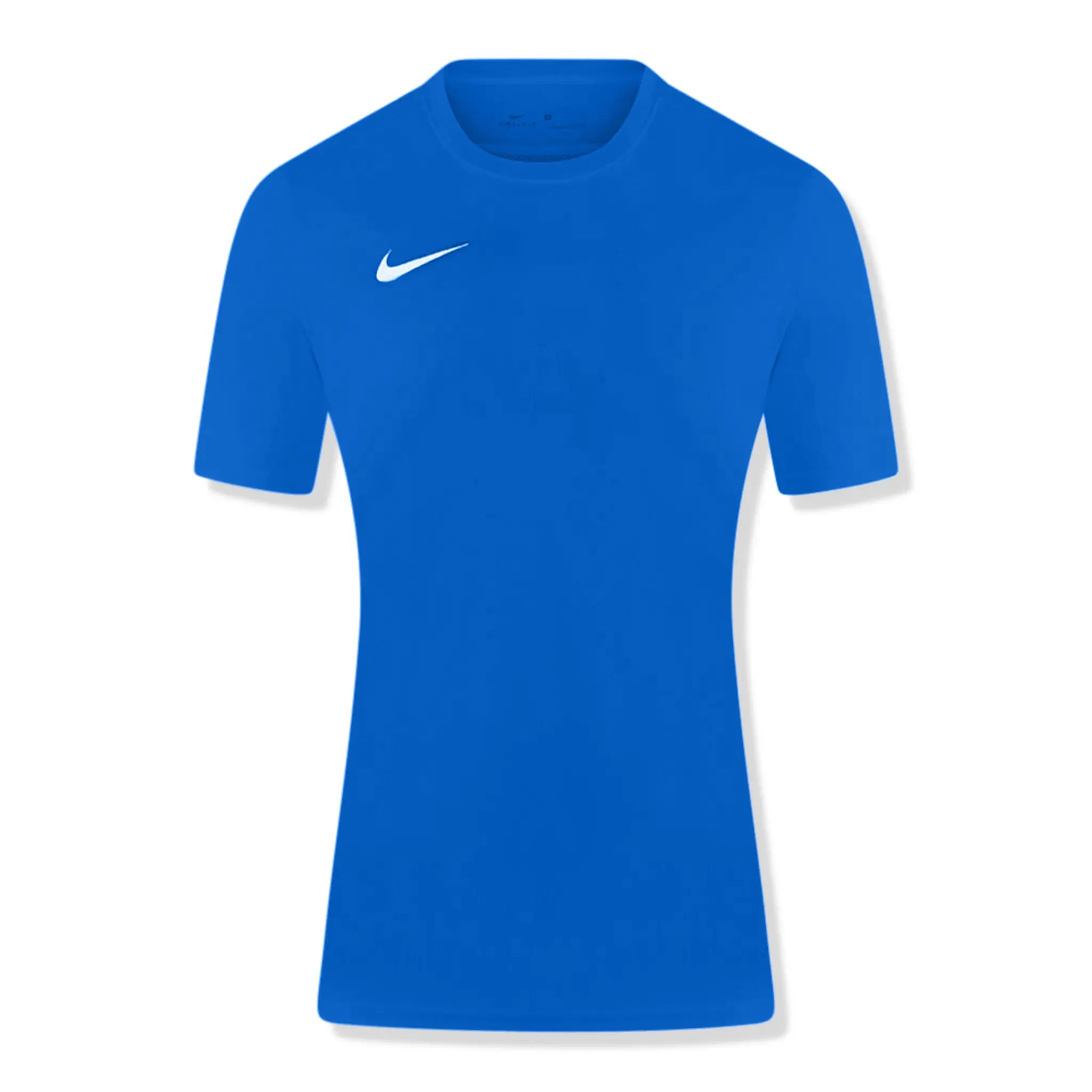 Front t shirt view of Nike Dri-FIT Park III Royal Blue White T Shirt & Shorts