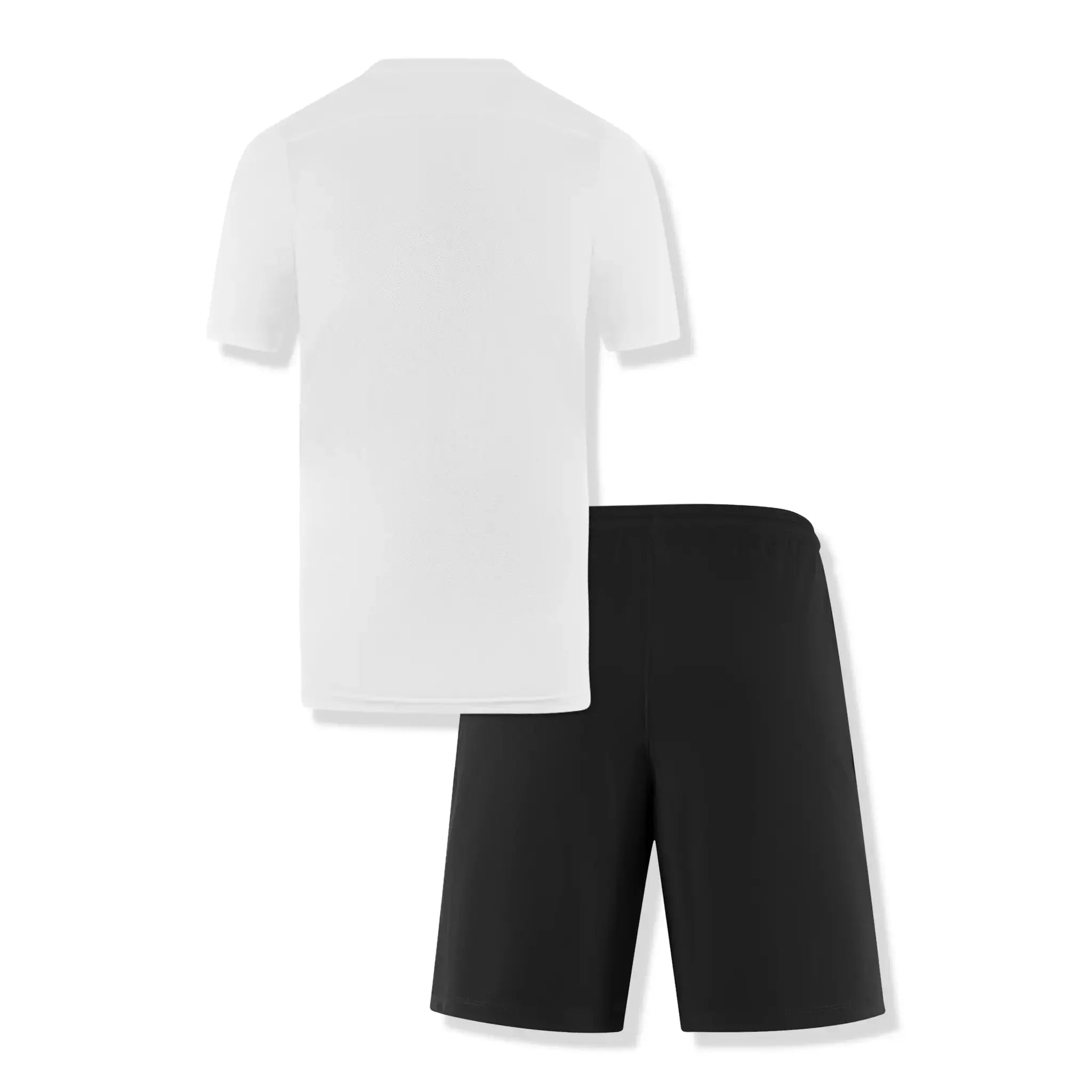 Back set view of Nike Dri-FIT Park III White Black T-Shirt & Shorts BV6708-100 