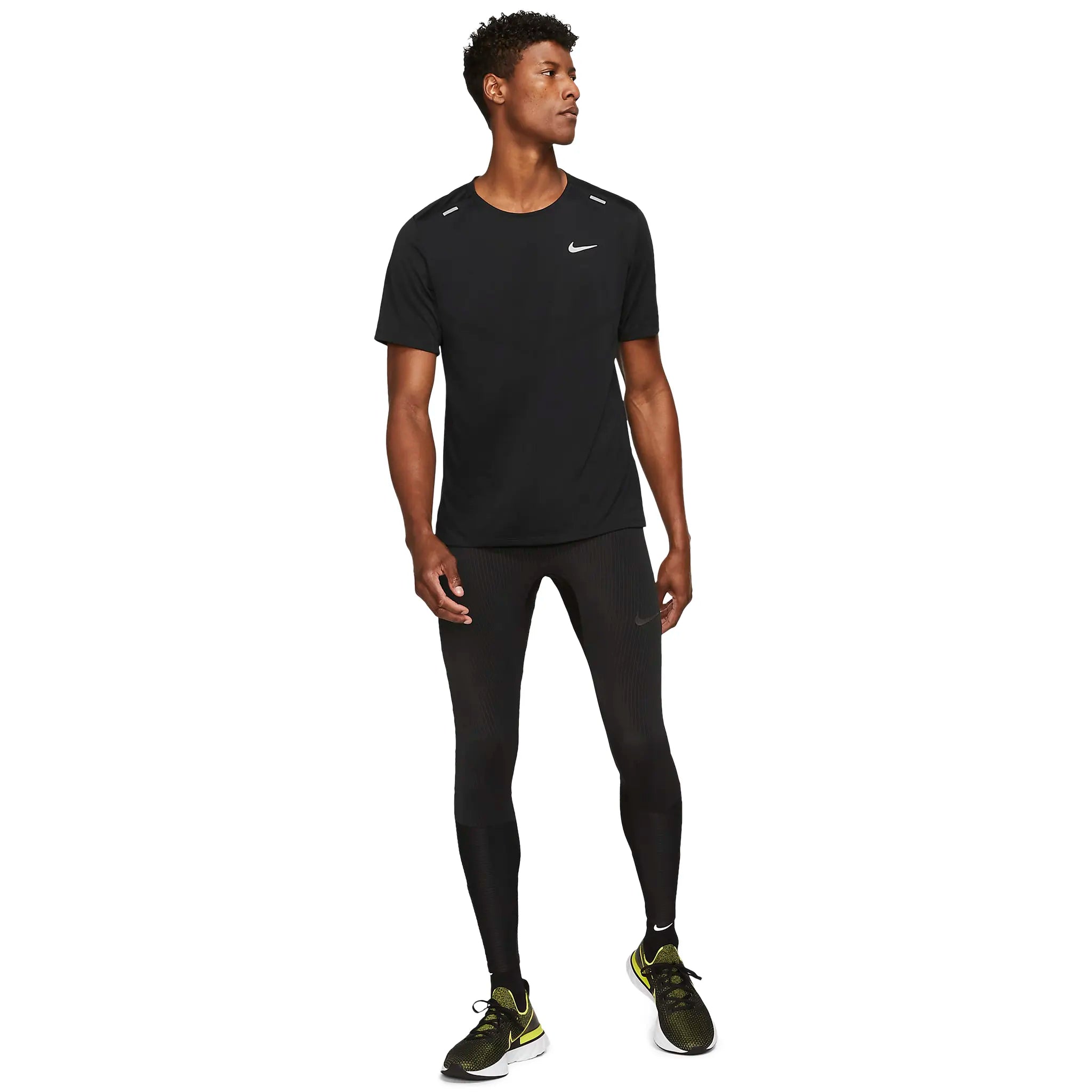 Model view of Nike Dri-FIT Black T-Shirts & Shorts CZ9185-013 | CZ9062-010