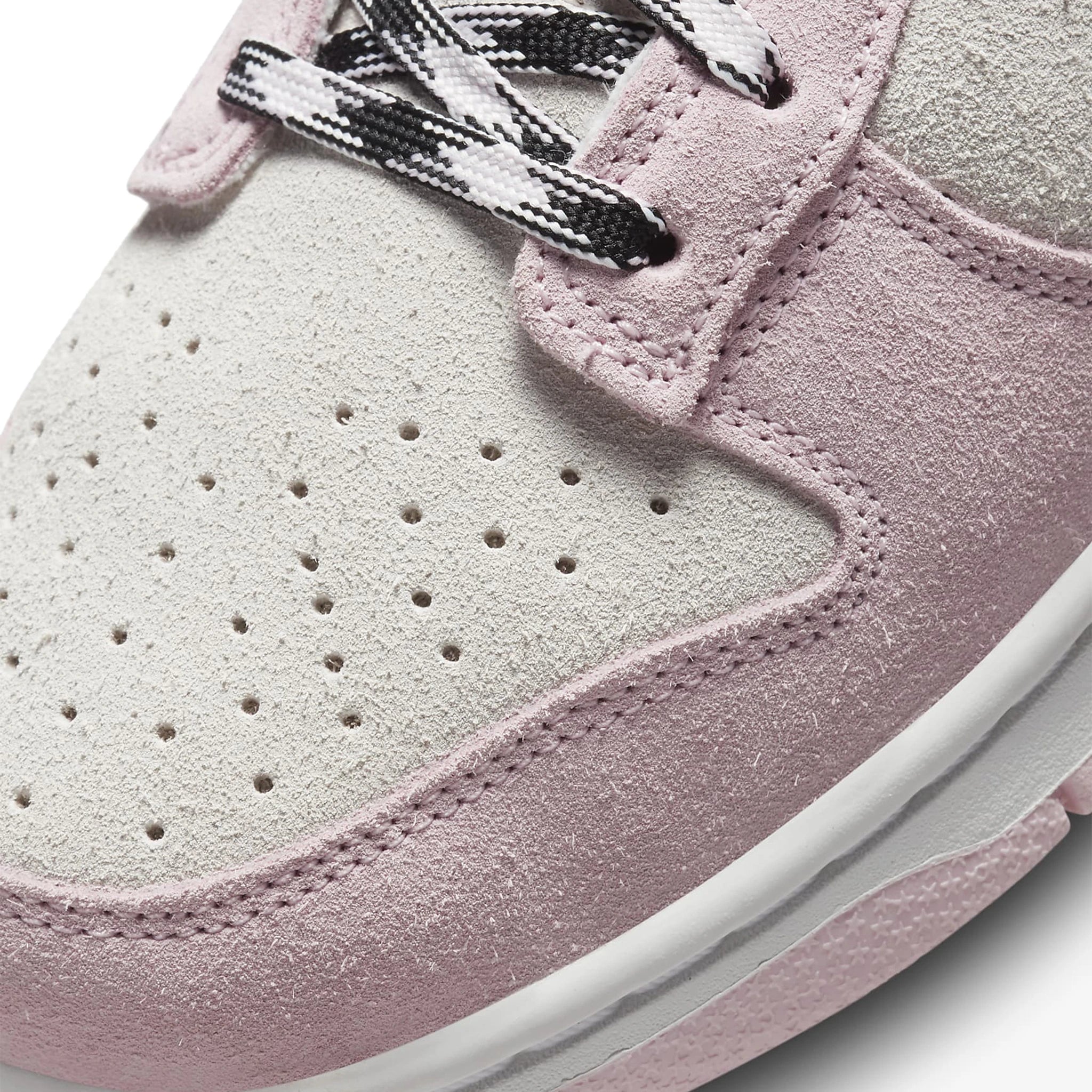 Toe box view of Nike Dunk Low LX Pink Foam (W) DV3054-600