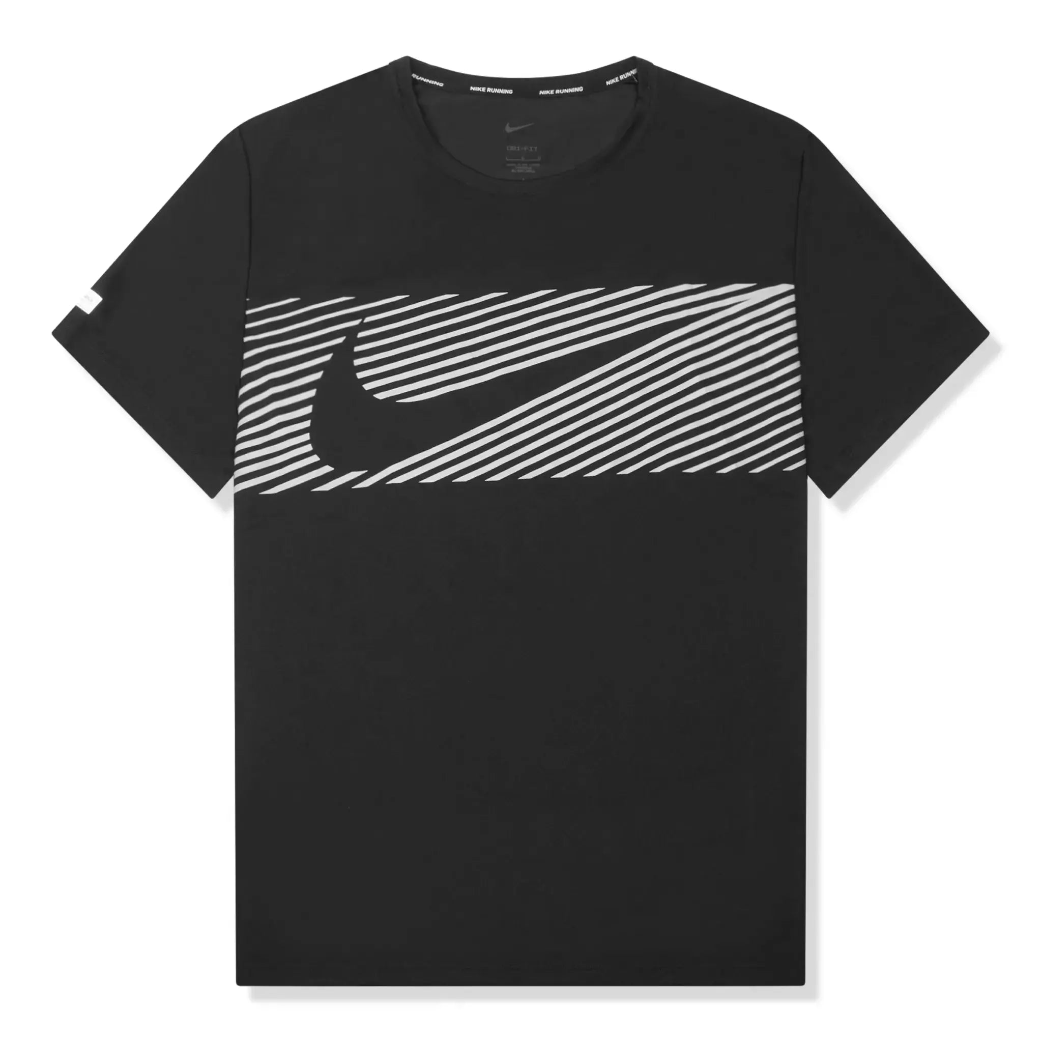 Front T Shirt view of Nike Flash Miler Black T-Shirts & Shorts FN3052-010 | FN3049-010