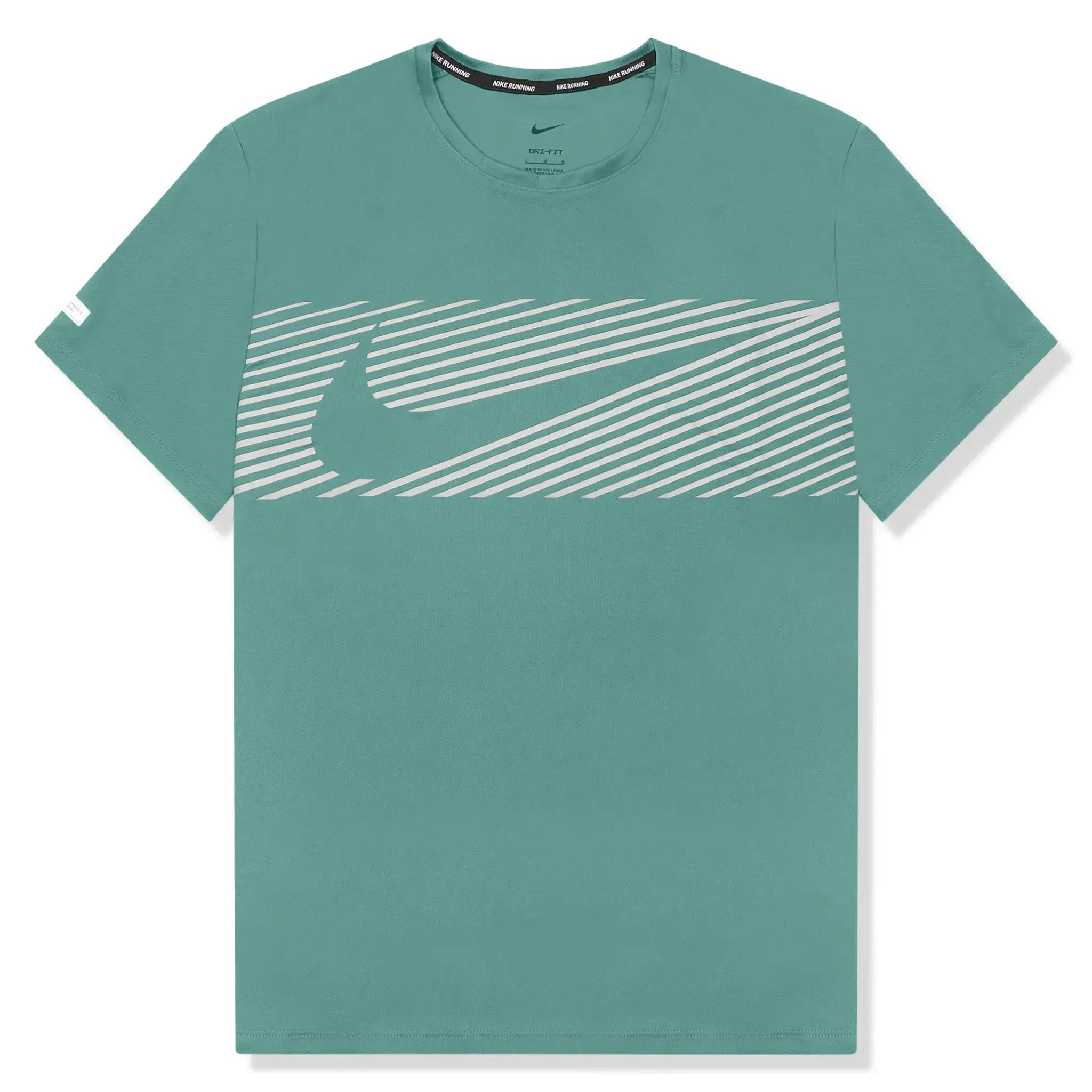 Front view of Nike Flash Miler Cyan Green T-Shirts & Shorts FN3052-361 | FN3049-361 