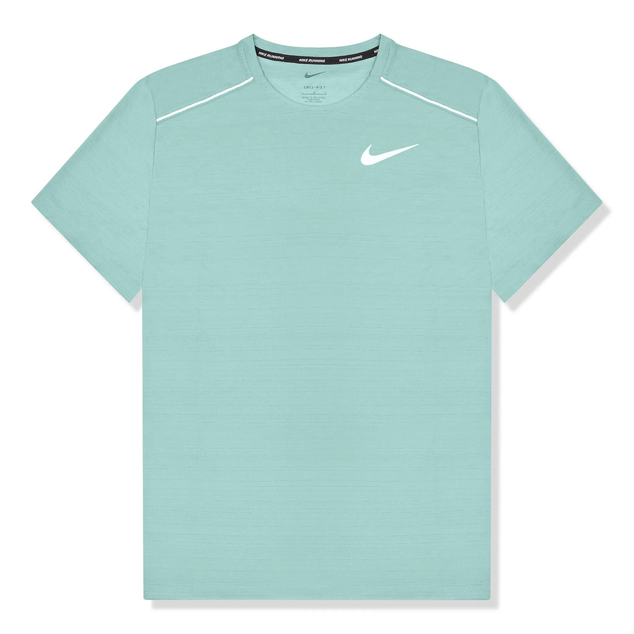 Front view of Nike Miler 1.0 Mineral Green T Shirt AJ7566-309