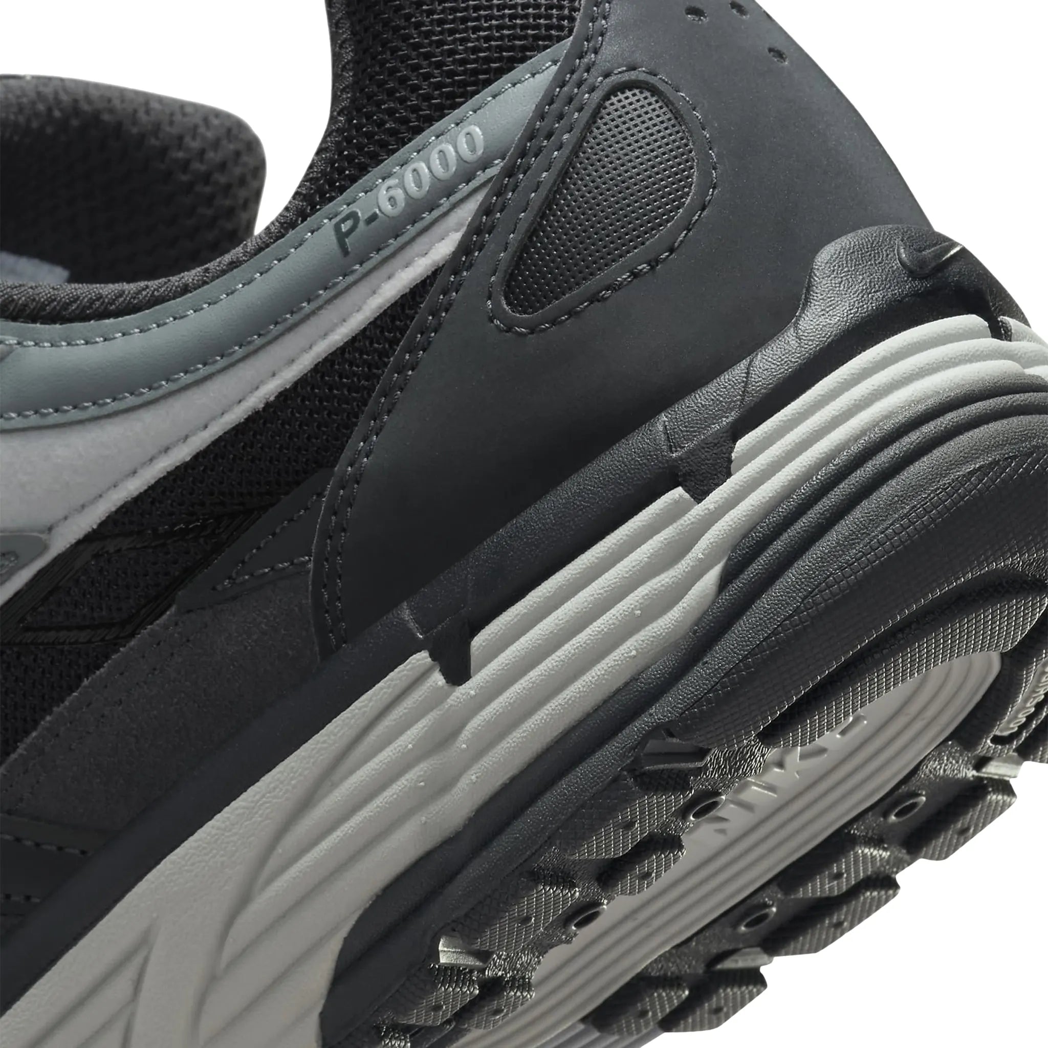 Heel view of Nike P-6000 Premium Anthracite Smoke Grey HQ3818-001