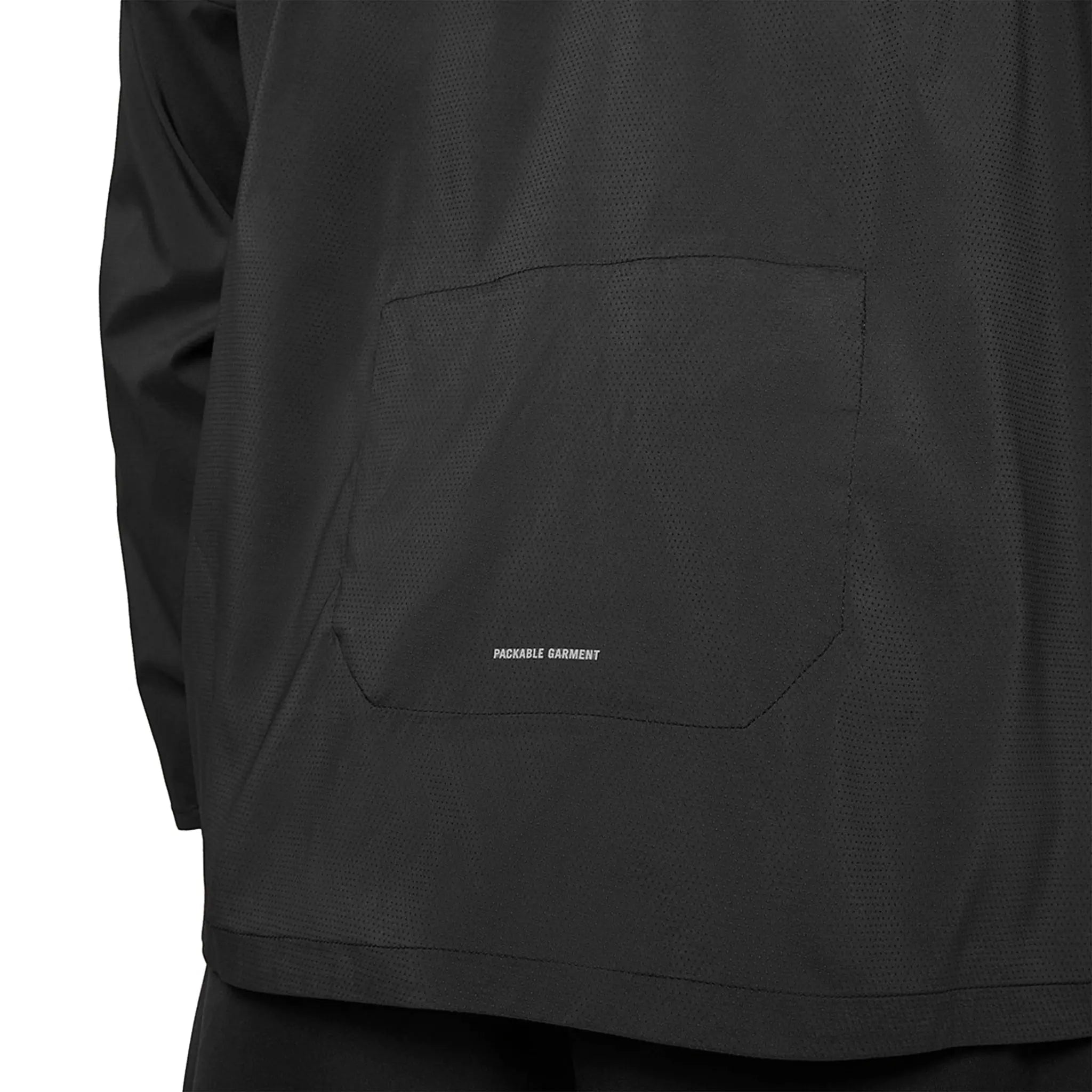 Model back detail view of Nike Black Windbreaker & Sweatpants CZ9070-010 | CU5504-010