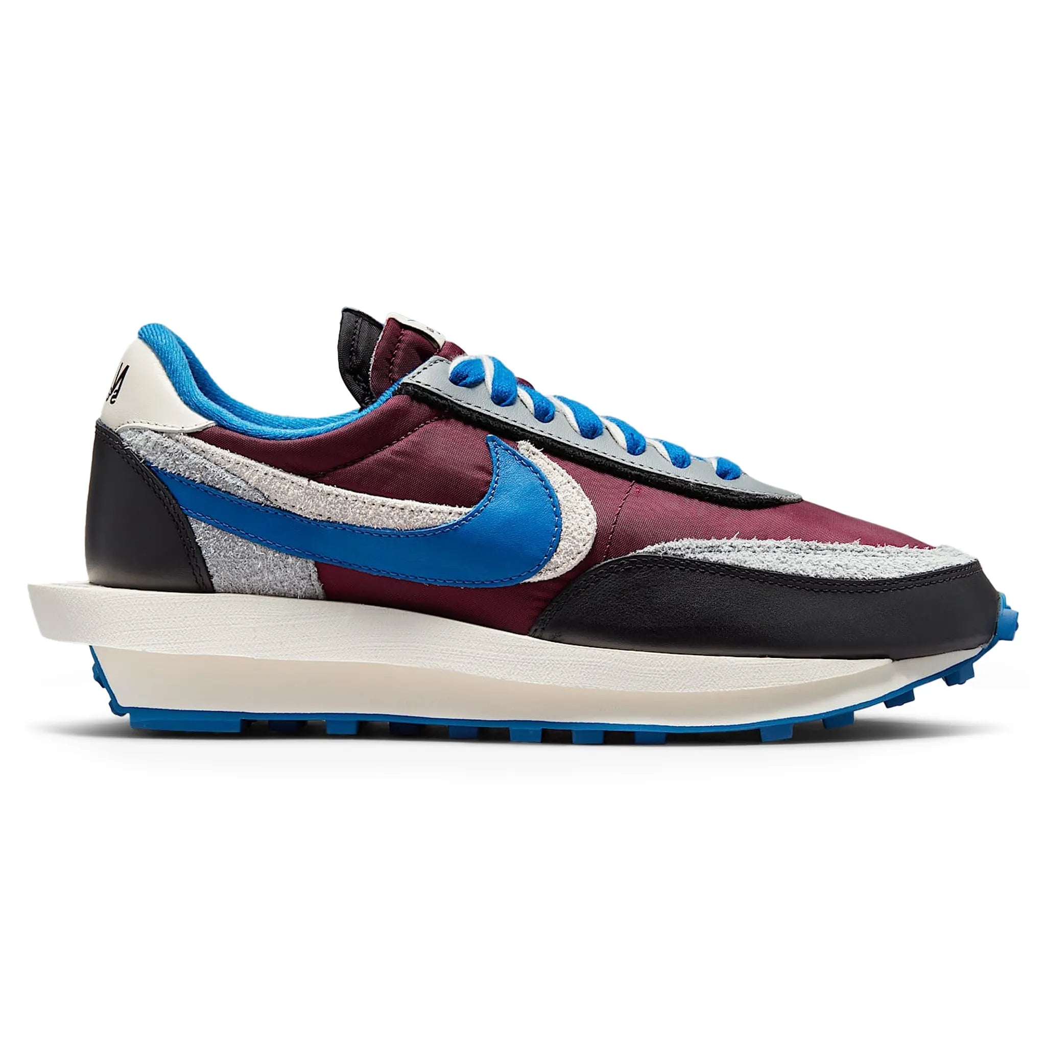 Side view of Nike x Sacai LD Waffle Undercover Night Maroon Team Royal DJ4877-600