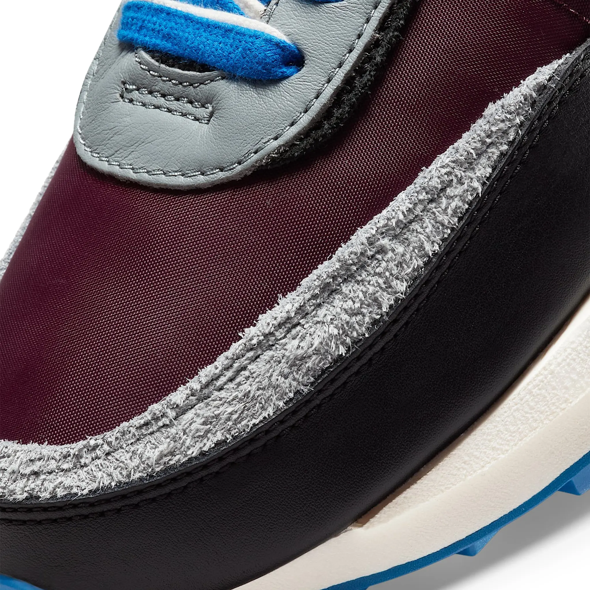 Tongue view of Nike x Sacai LD Waffle Undercover Night Maroon Team Royal DJ4877-600