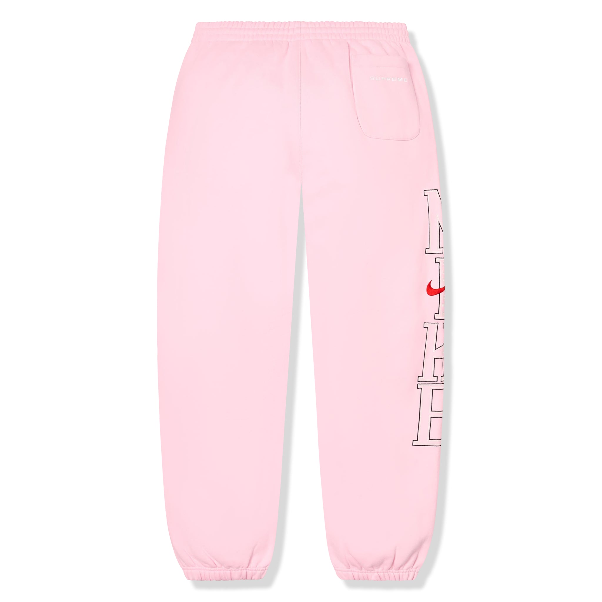 Back view of Nike x Supreme Light Pink Sweatpants Nike JR Team Club 19 Fullzip Fleece Hoody