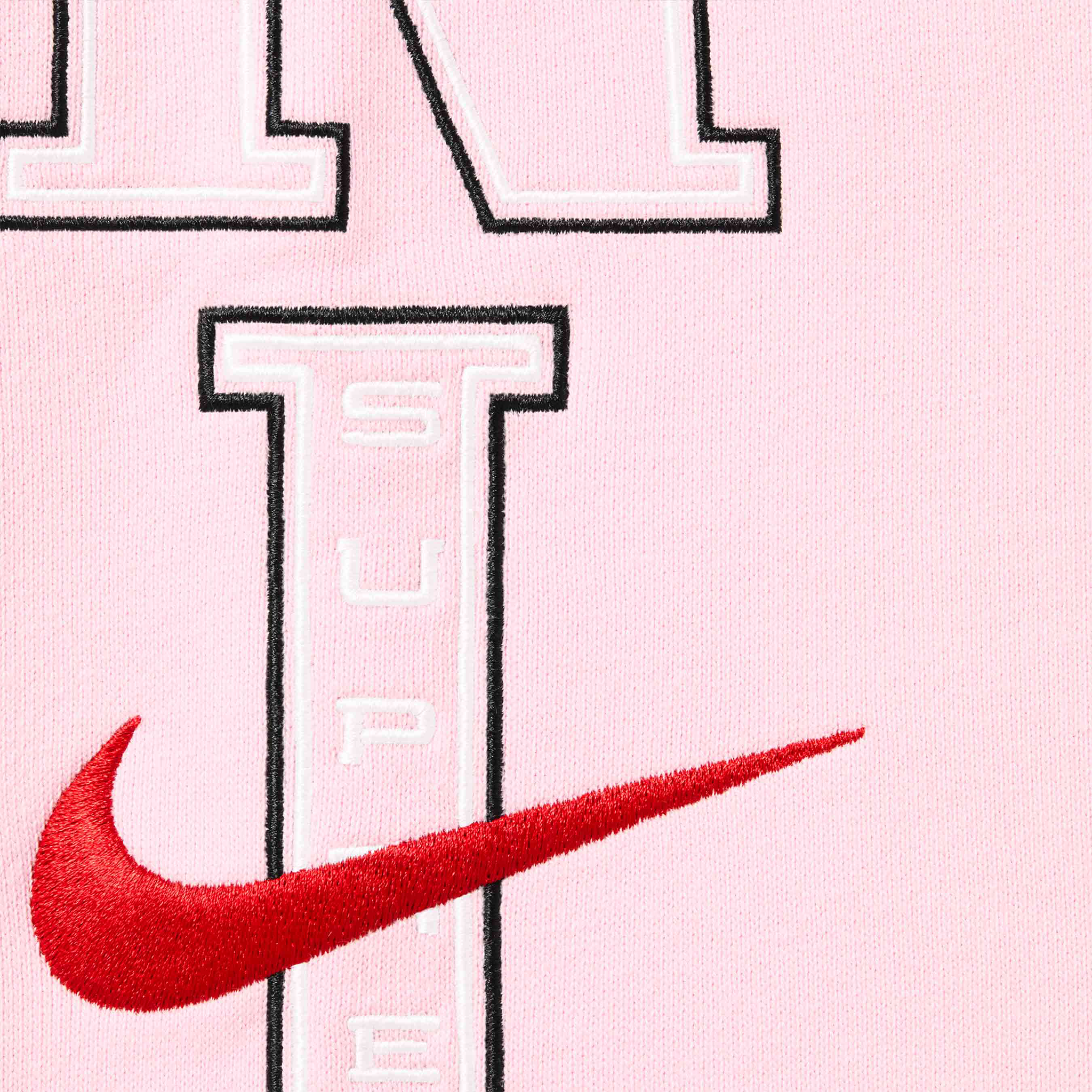 Detail view of Nike x Supreme Light Pink Sweatpants Nike JR Team Club 19 Fullzip Fleece Hoody