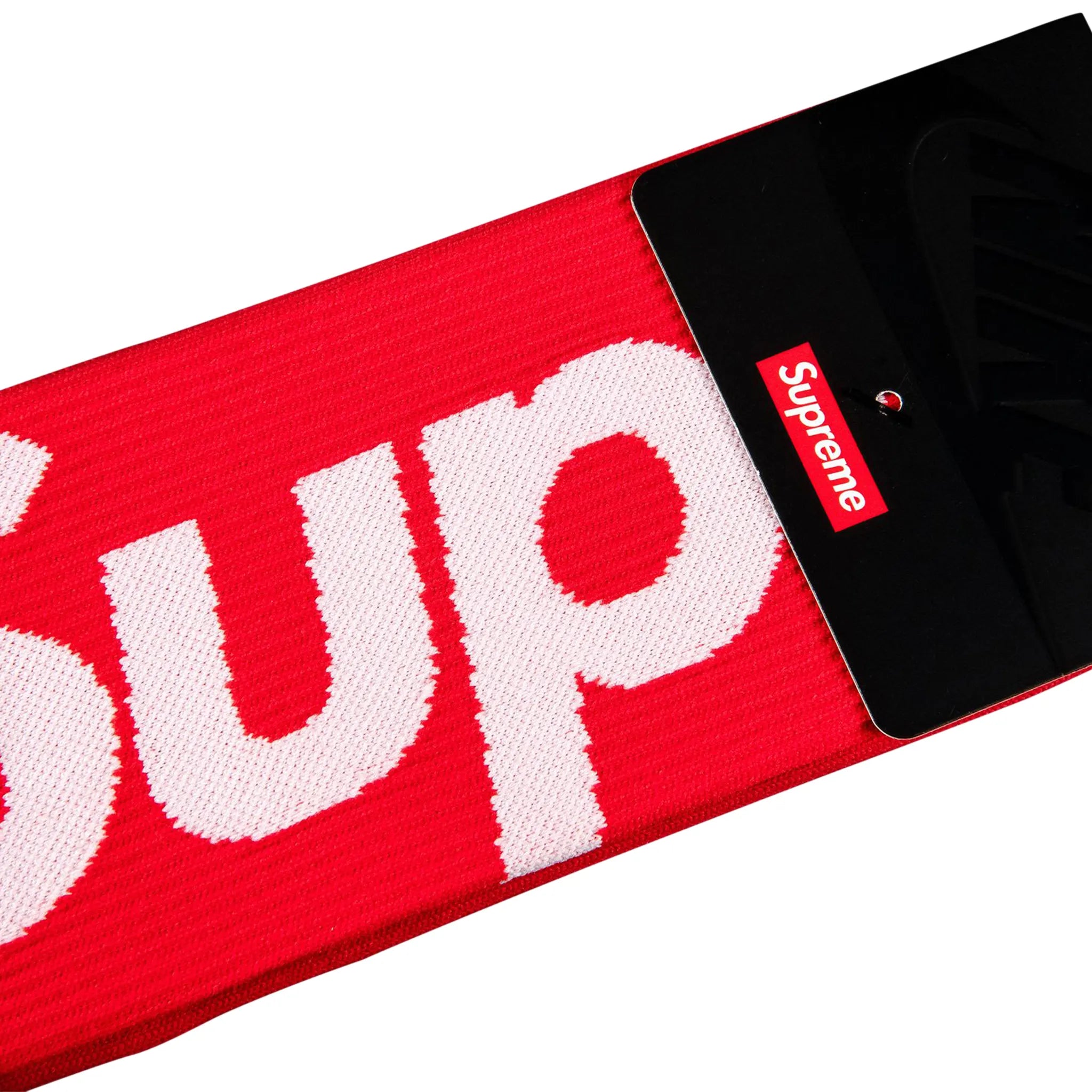 Detail view of Nike x Supreme Lightweight Red Crew Socks CU9069-657 | SS21A6 RED