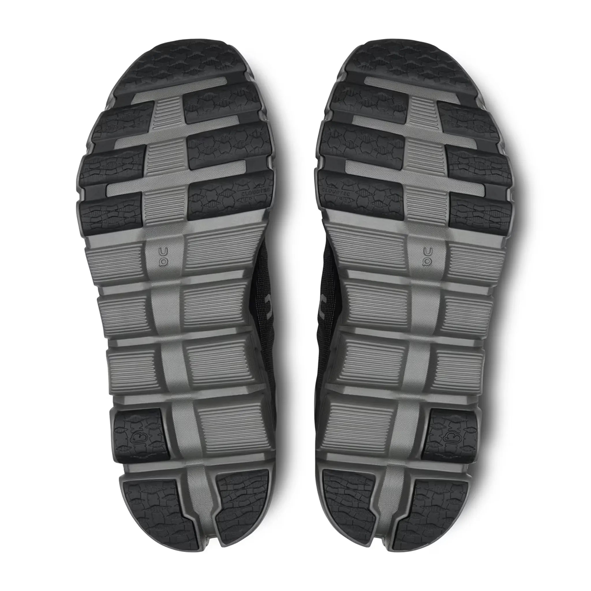 Sole view of On Running Cloud 4 Pearl Black Shoes (W) 3WD30112325