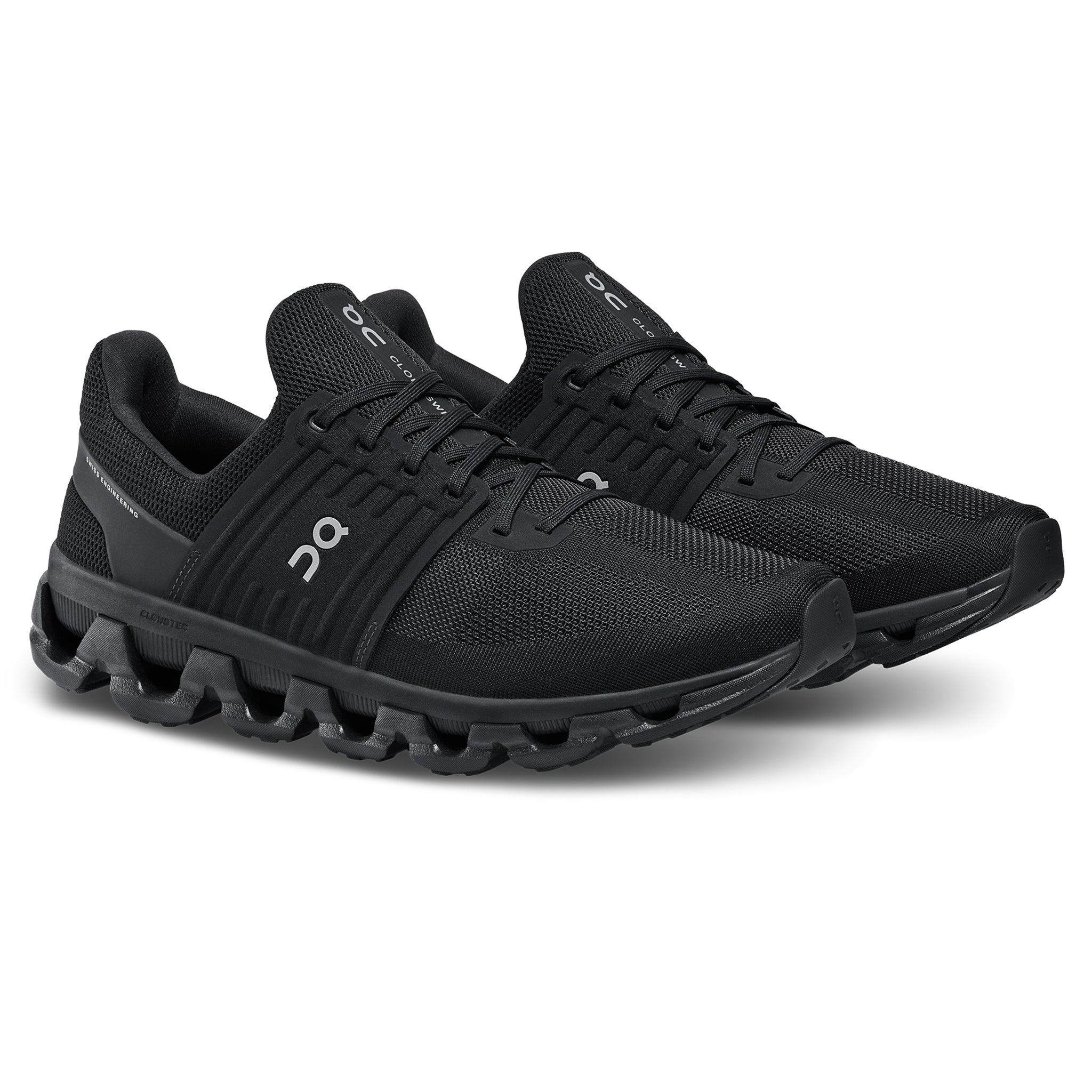 Front side view of On Running Cloudshift 3 AD All Black Shoe 3MD10240485