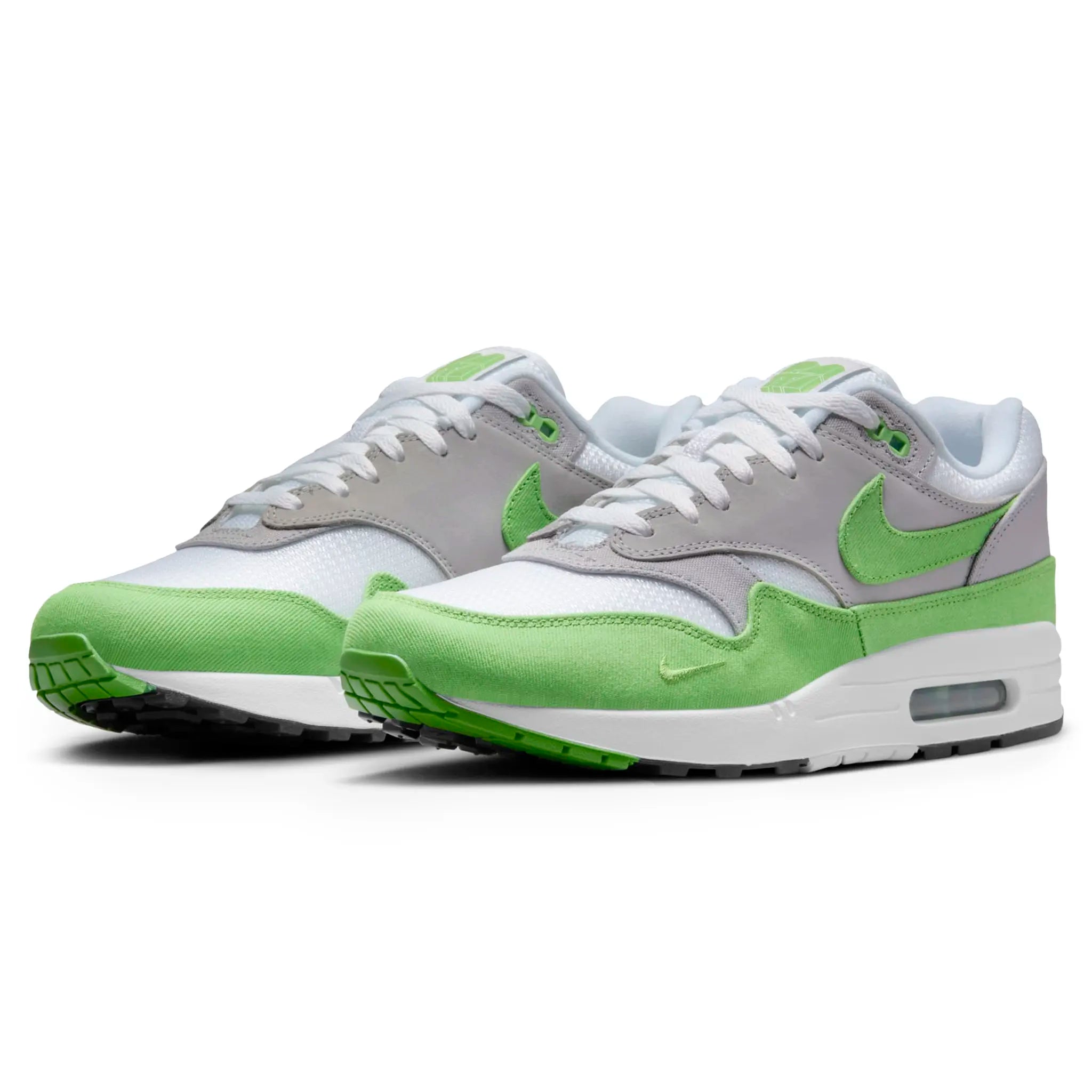 Front side view of Patta x Air Max 1 Chlorophyll (2024) HF1012-300