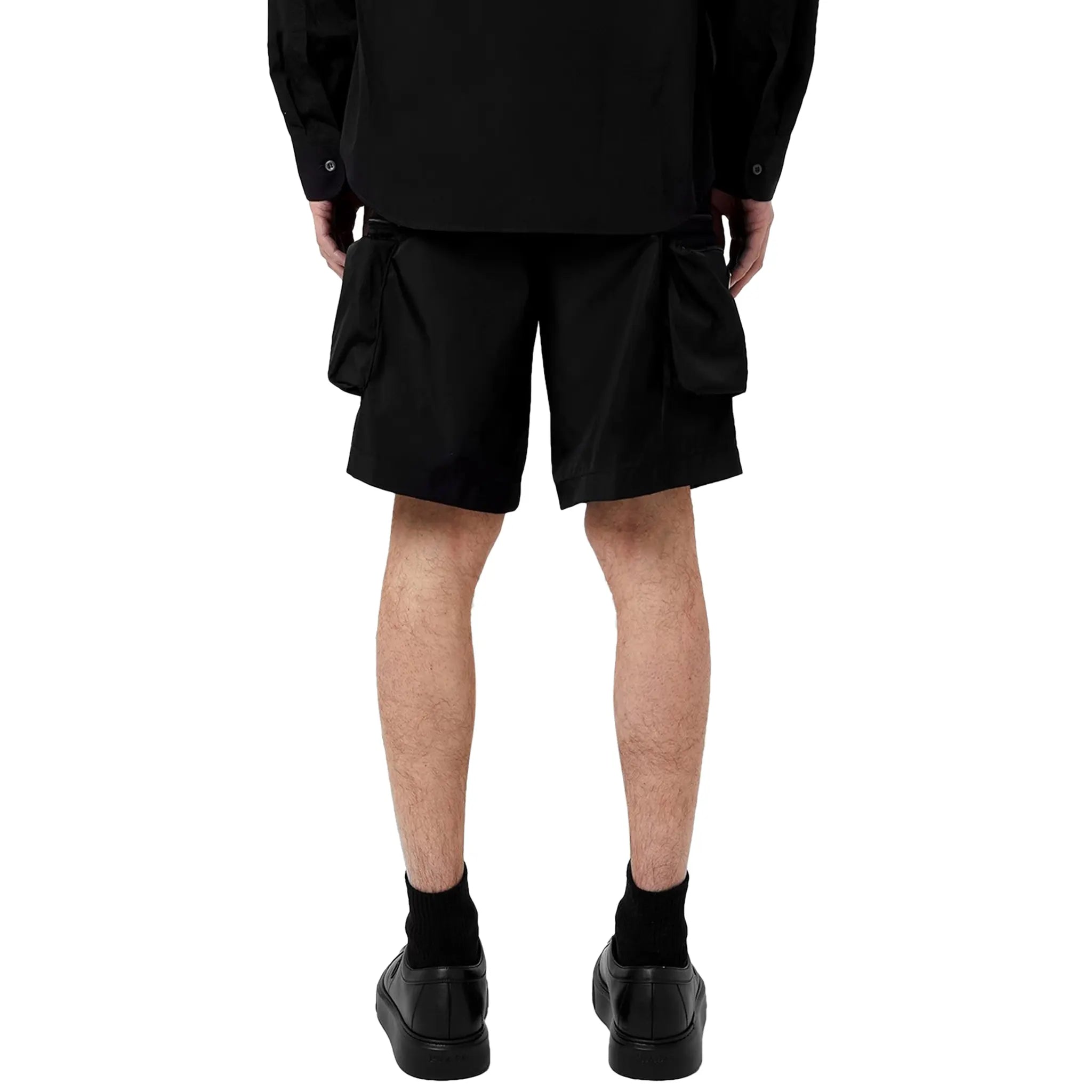 Back Detail view of Prada Bermudas Nylon Black Shorts SPH393_1WQ8_F0002_S_OOO