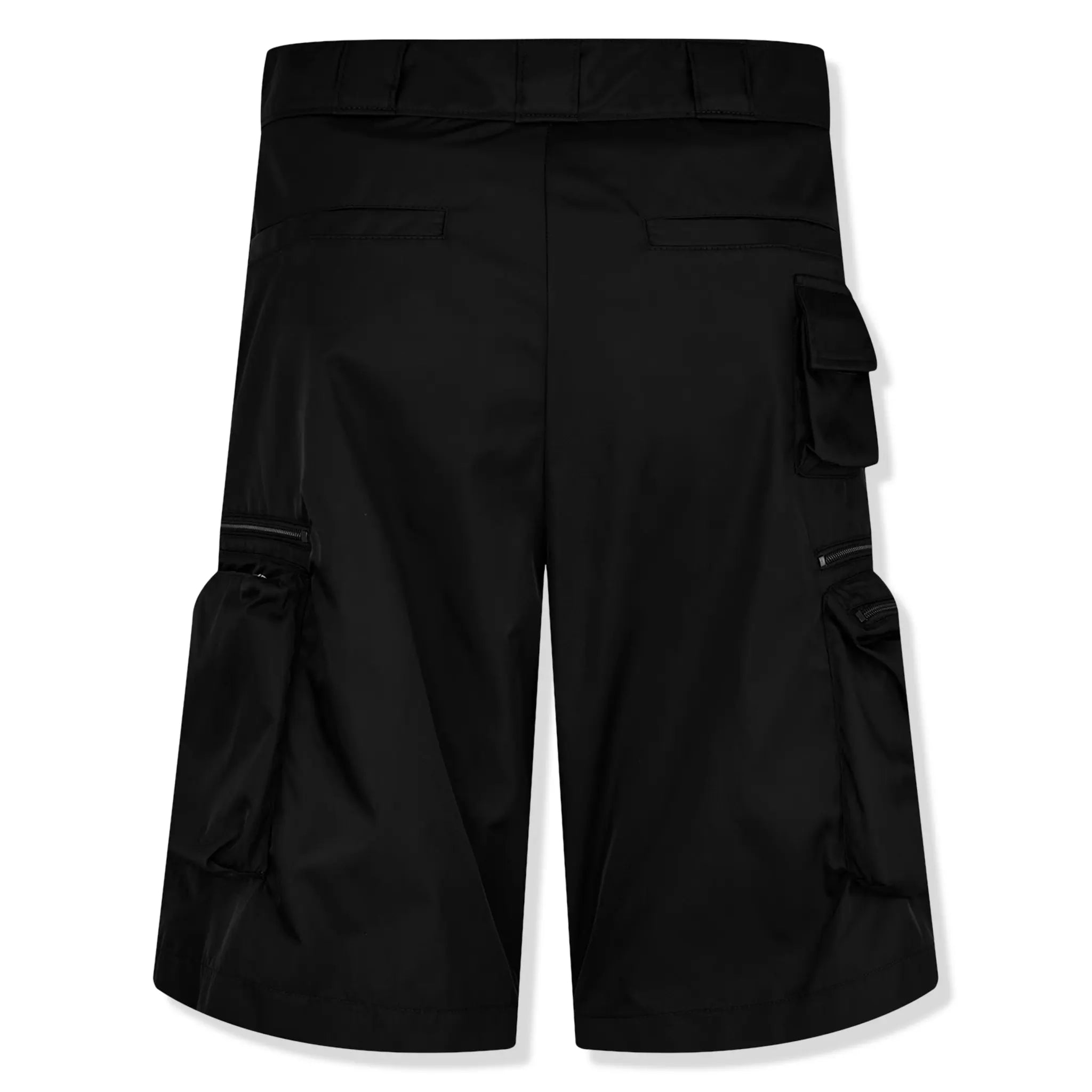 Back view of Prada Bermudas Nylon Black Shorts SPH393_1WQ8_F0002_S_OOO