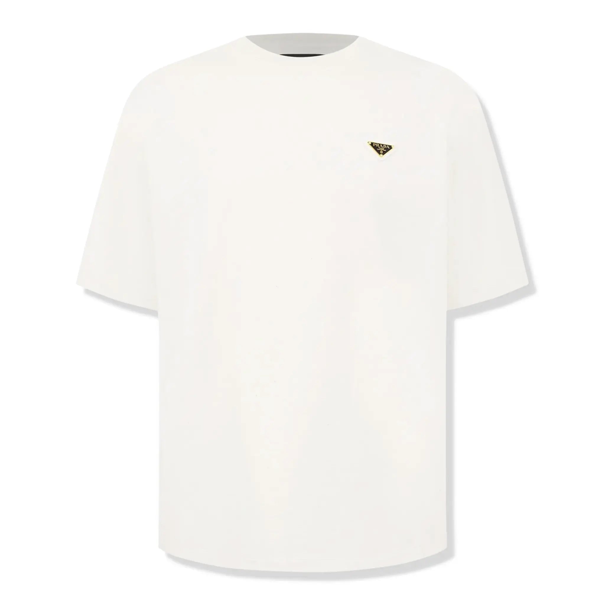 Front view of Prada Chest Logo Cotton Natural T Shirt
