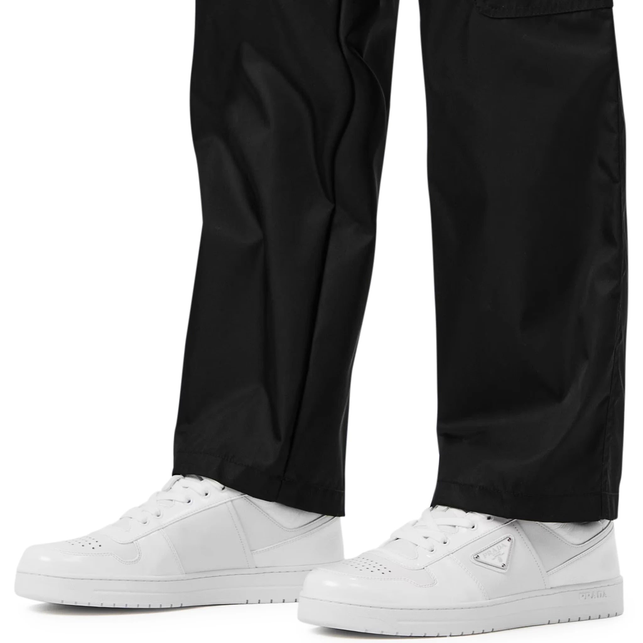 Image of Prada Downtown Leather Low Top White Sneaker