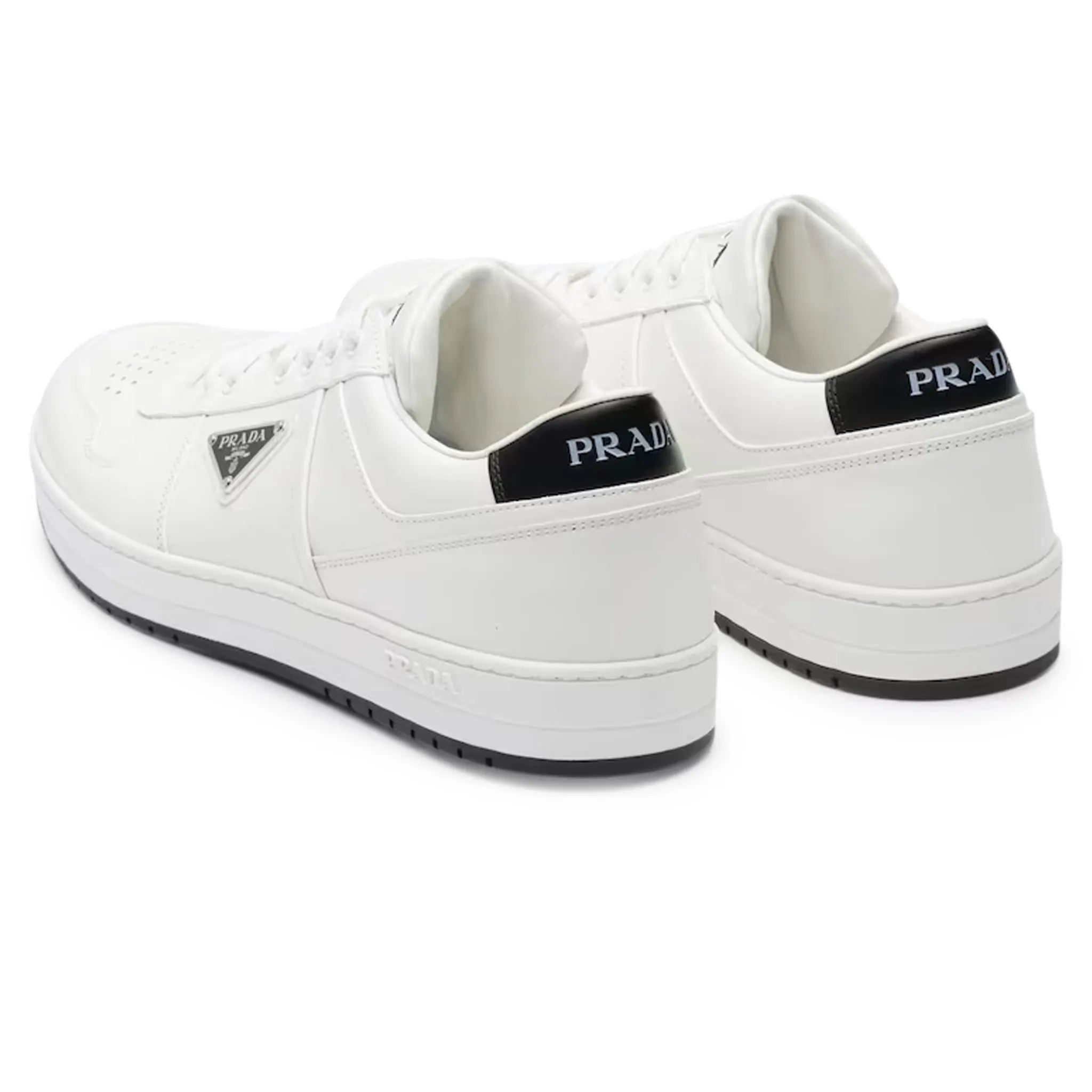 Prada Downtown Triangle Logo White Black Sneaker 2EE364 3LJ6 F0964