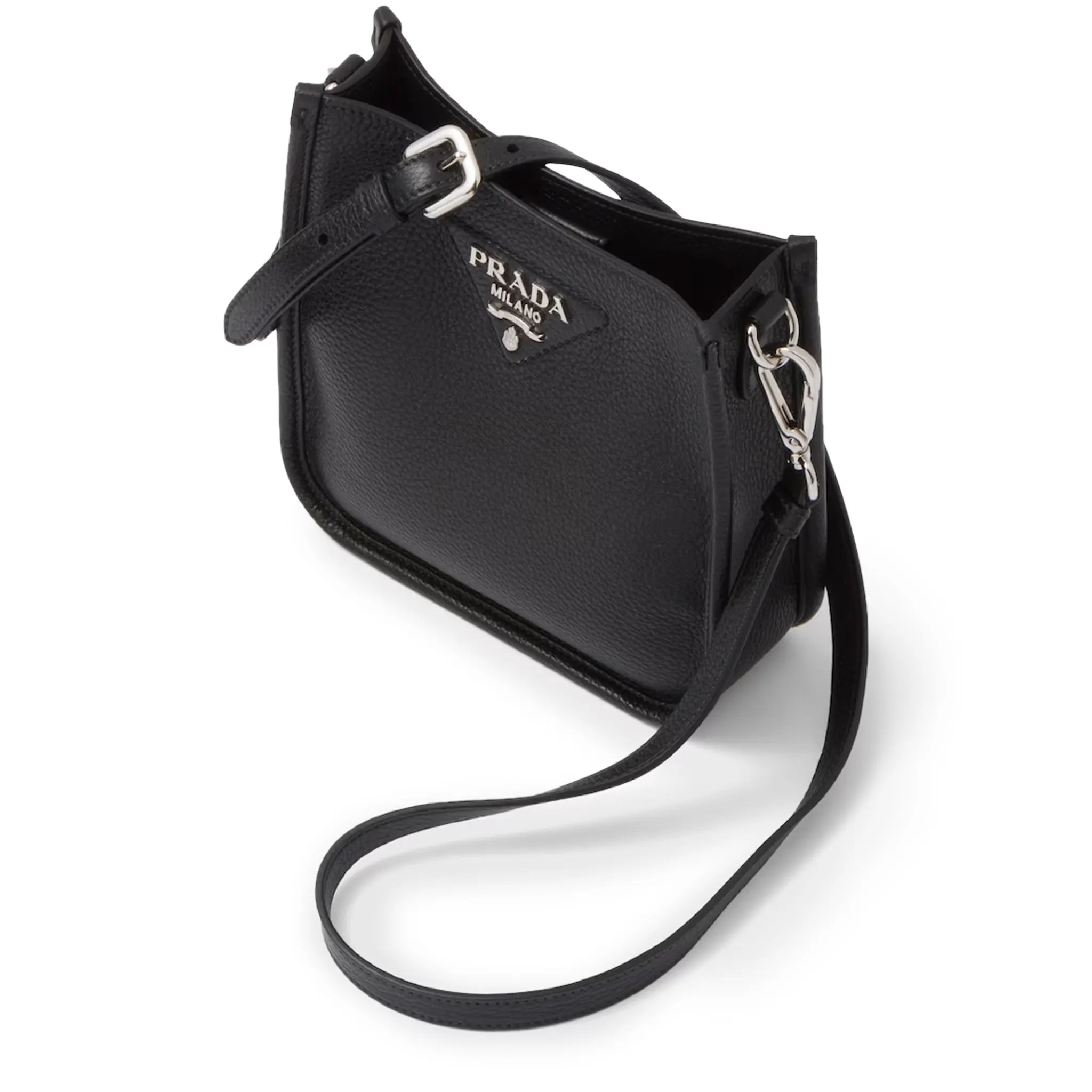 Top view of Prada Leather Mini Black Shoulder Bag 1BH191_2DKV_F0002_V_3OO