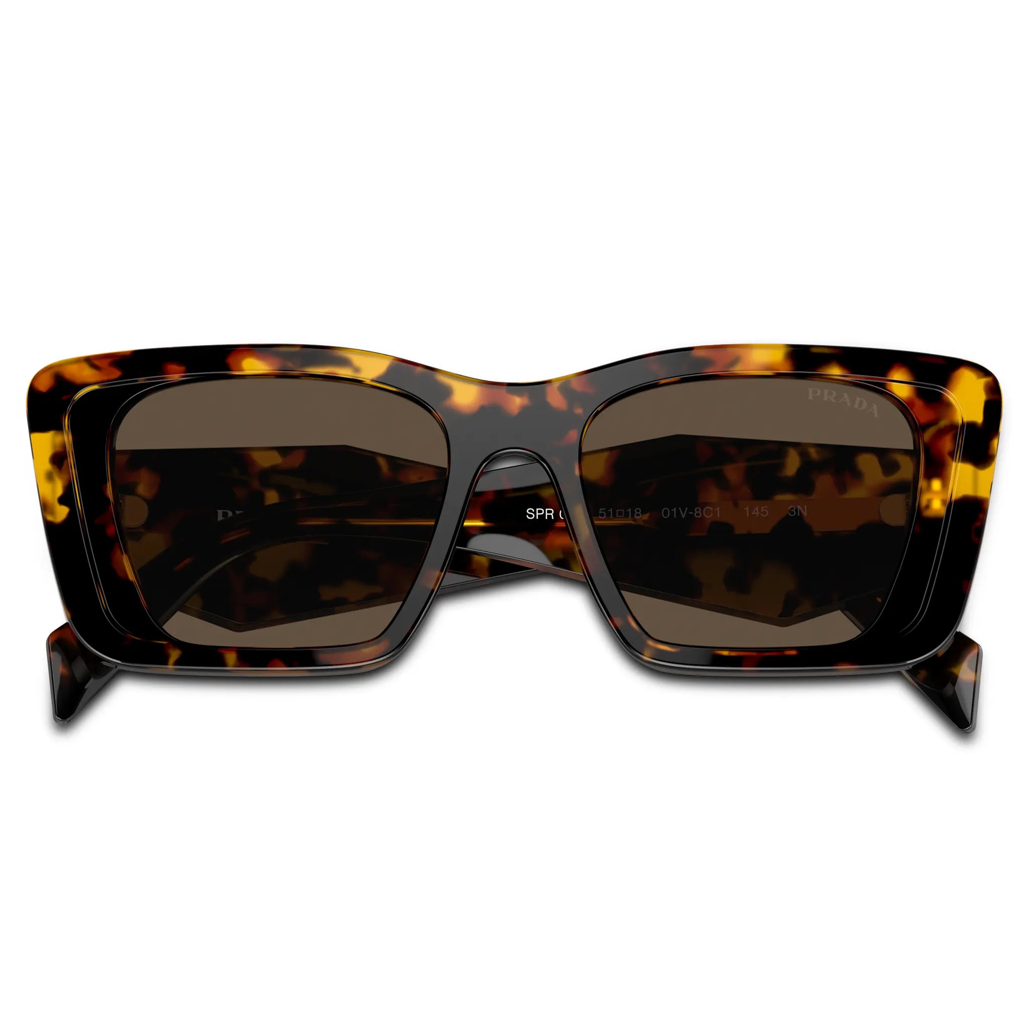 Front view of Prada PR 08YS 01V8C1 Havana Honey Sunglasses