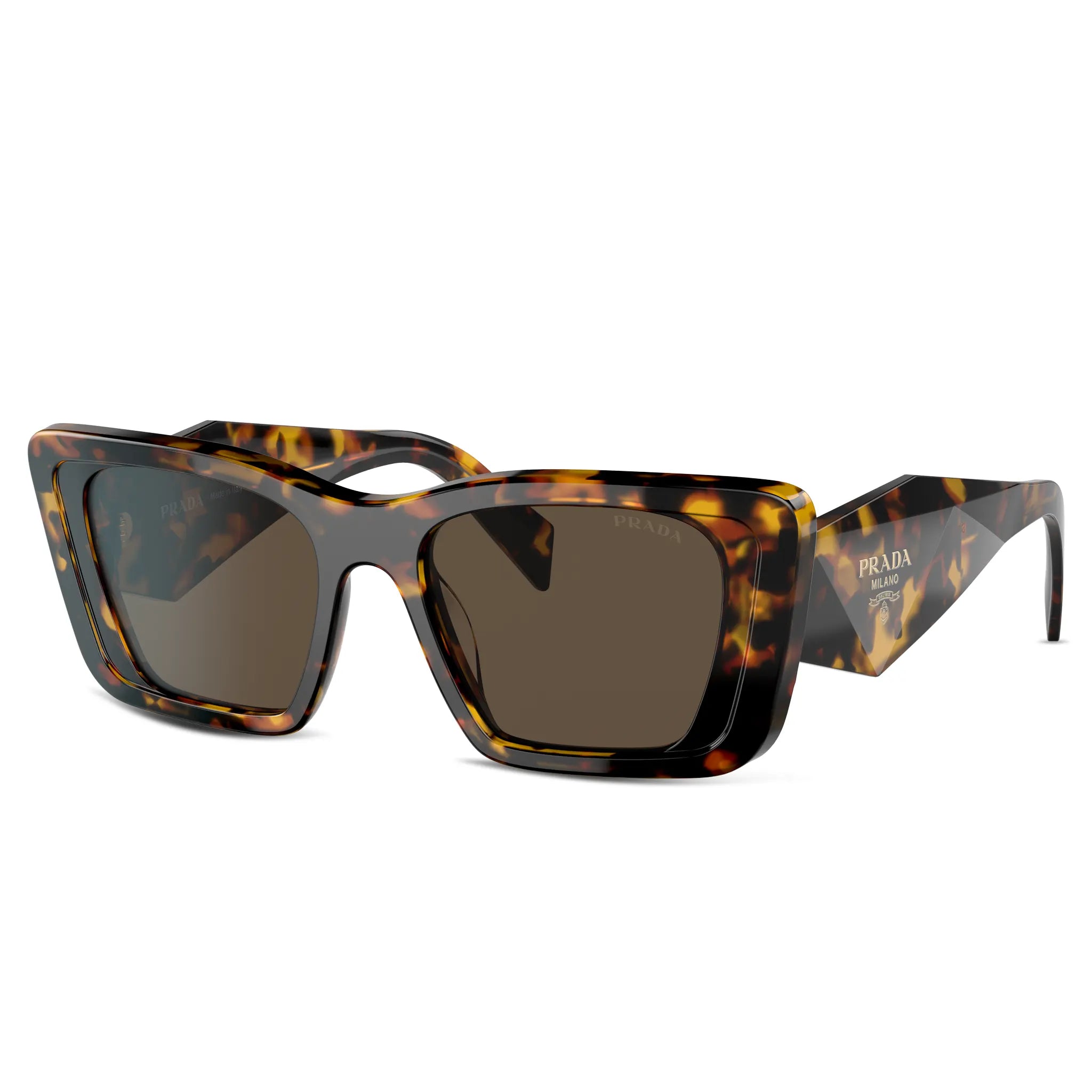 Front side view of Prada PR 08YS 01V8C1 Havana Honey Sunglasses