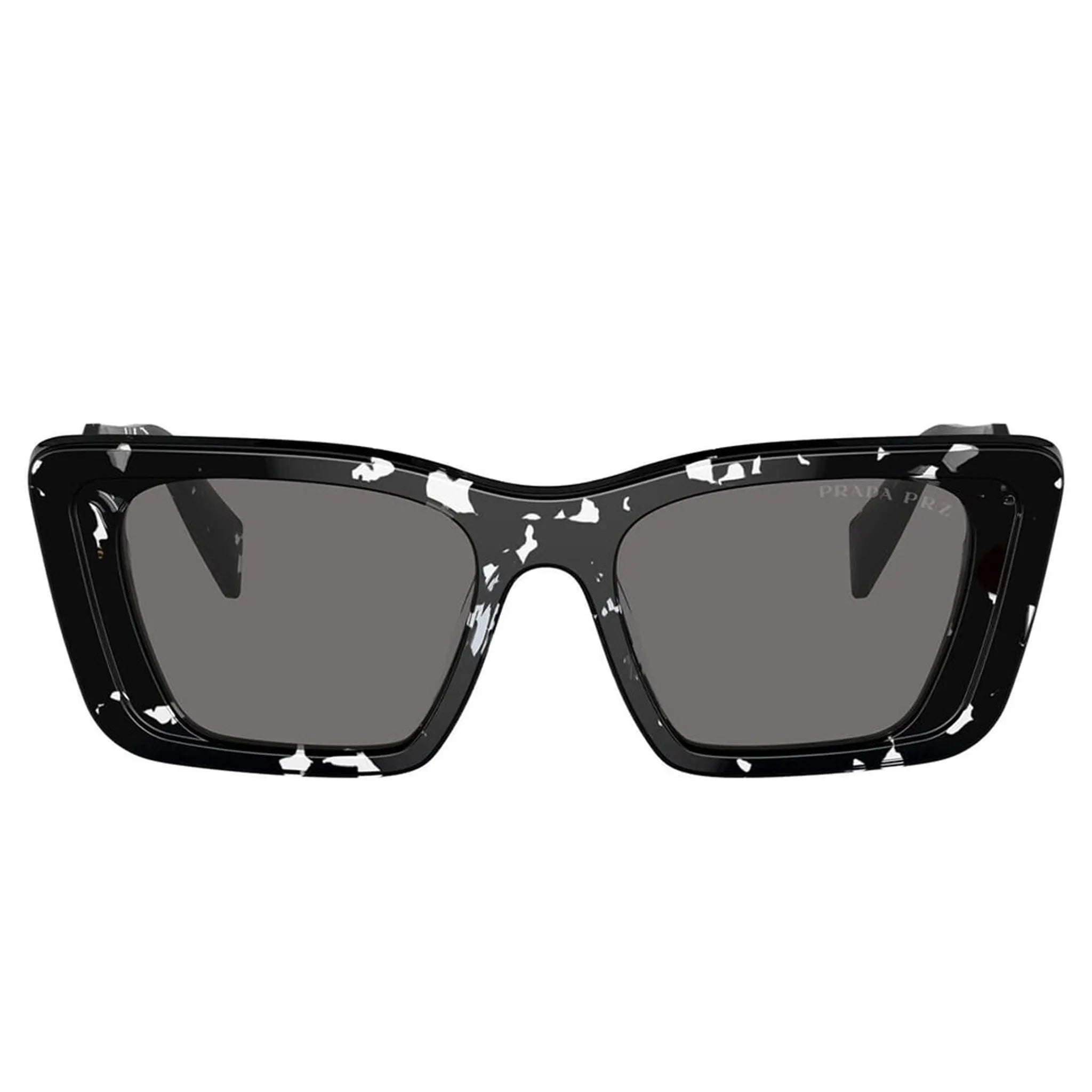 Front view of Prada PR 08YS 15S5Z1 Black Crystal Tortoise Polarised Sunglasses