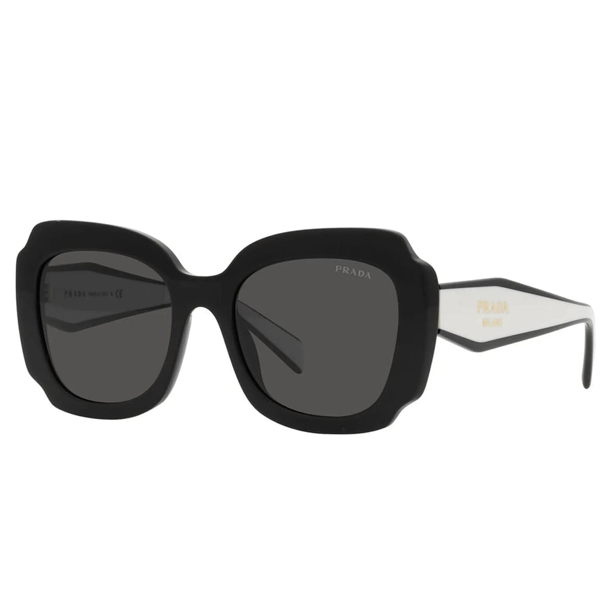 Front Side view of Prada PR 16YS 09Q5S0 Black Sunglasses